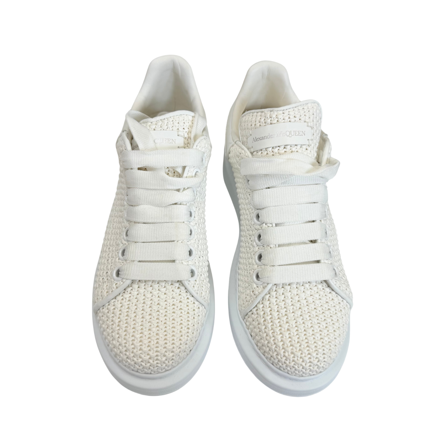Alexander McQueen Lace Up Knit Low Top Sneakers