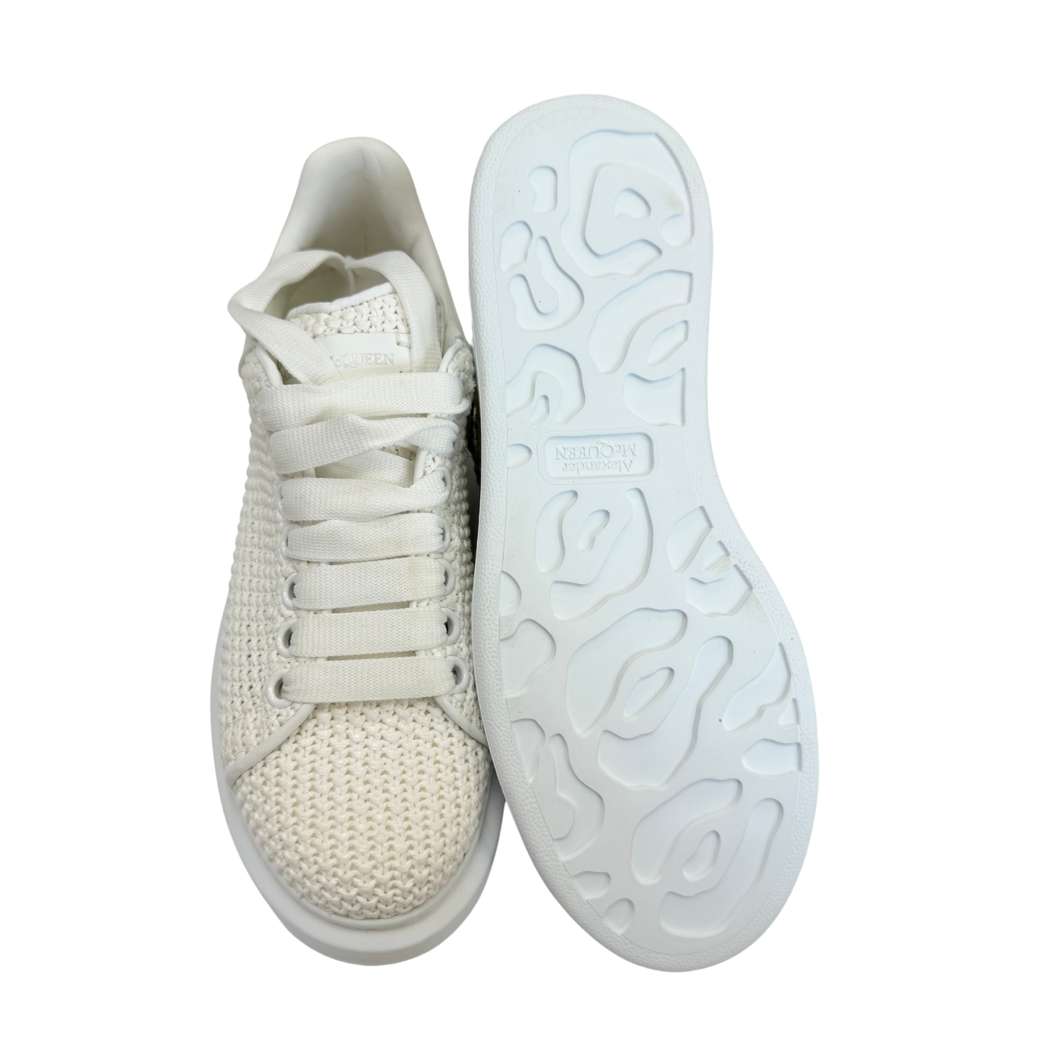 Alexander McQueen Lace Up Knit Low Top Sneakers