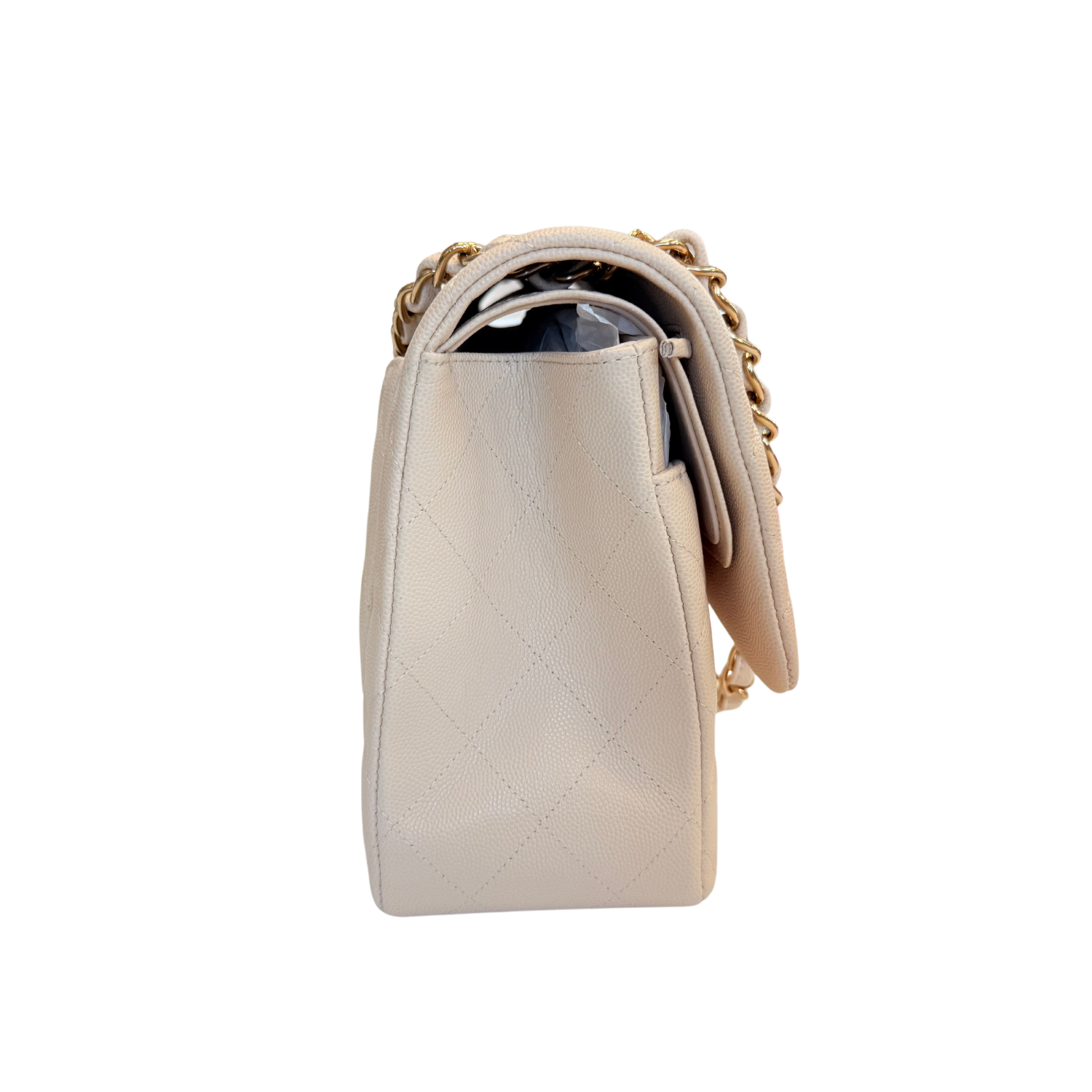 Chanel Caviar Jumbo Double Flap Classic Cream