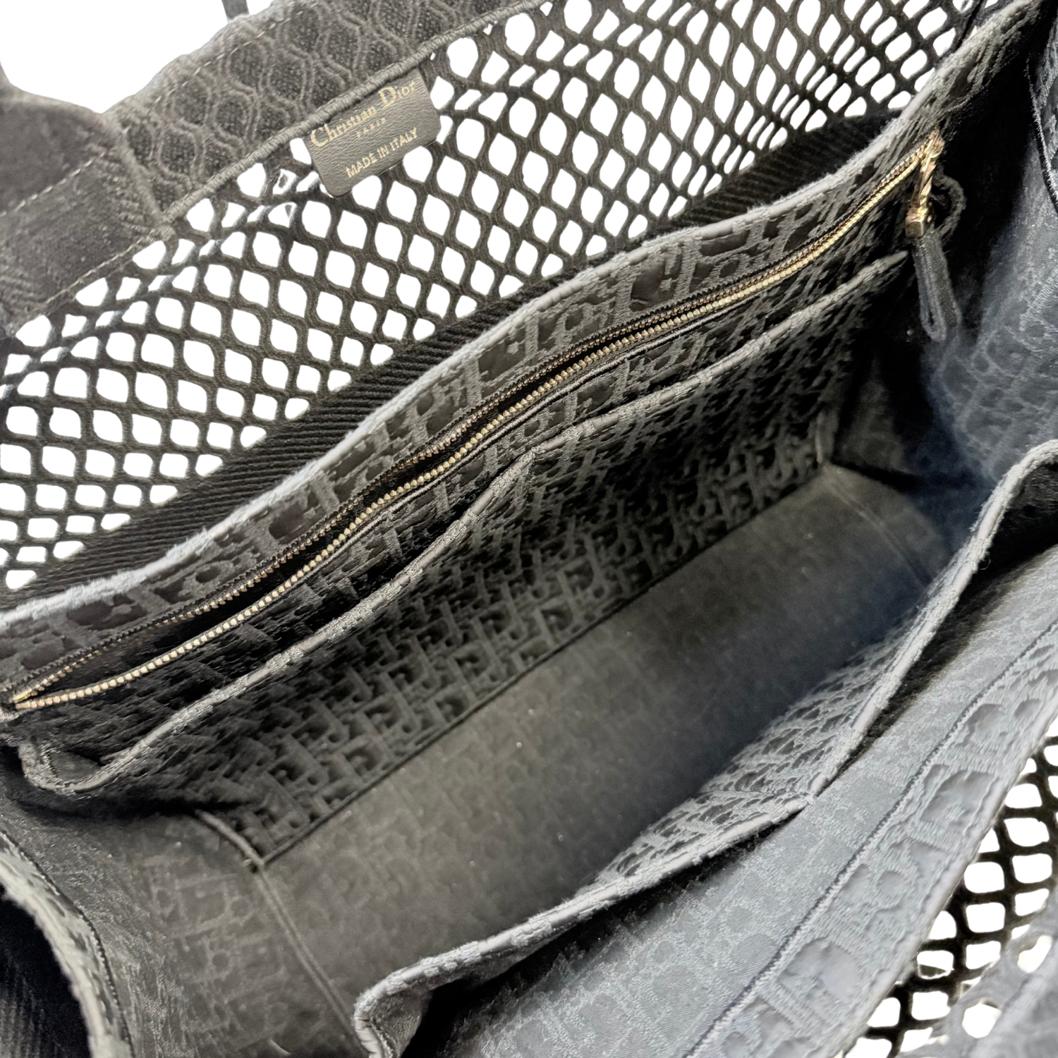 Christian Dior Large Mesh Book Tote Black