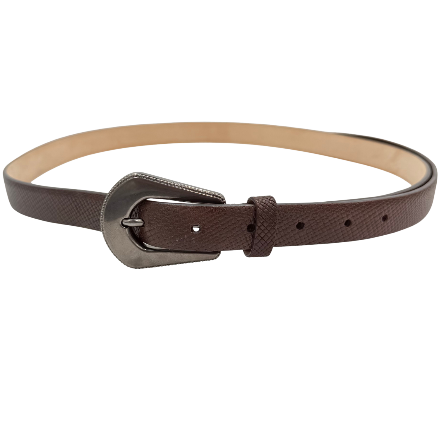 Brunello Cucinelli Thin Leather Belt Brown
