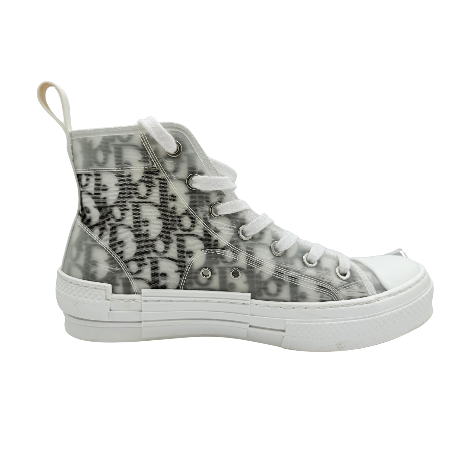Dior B23 High Top Sneakers Black Monogram Print