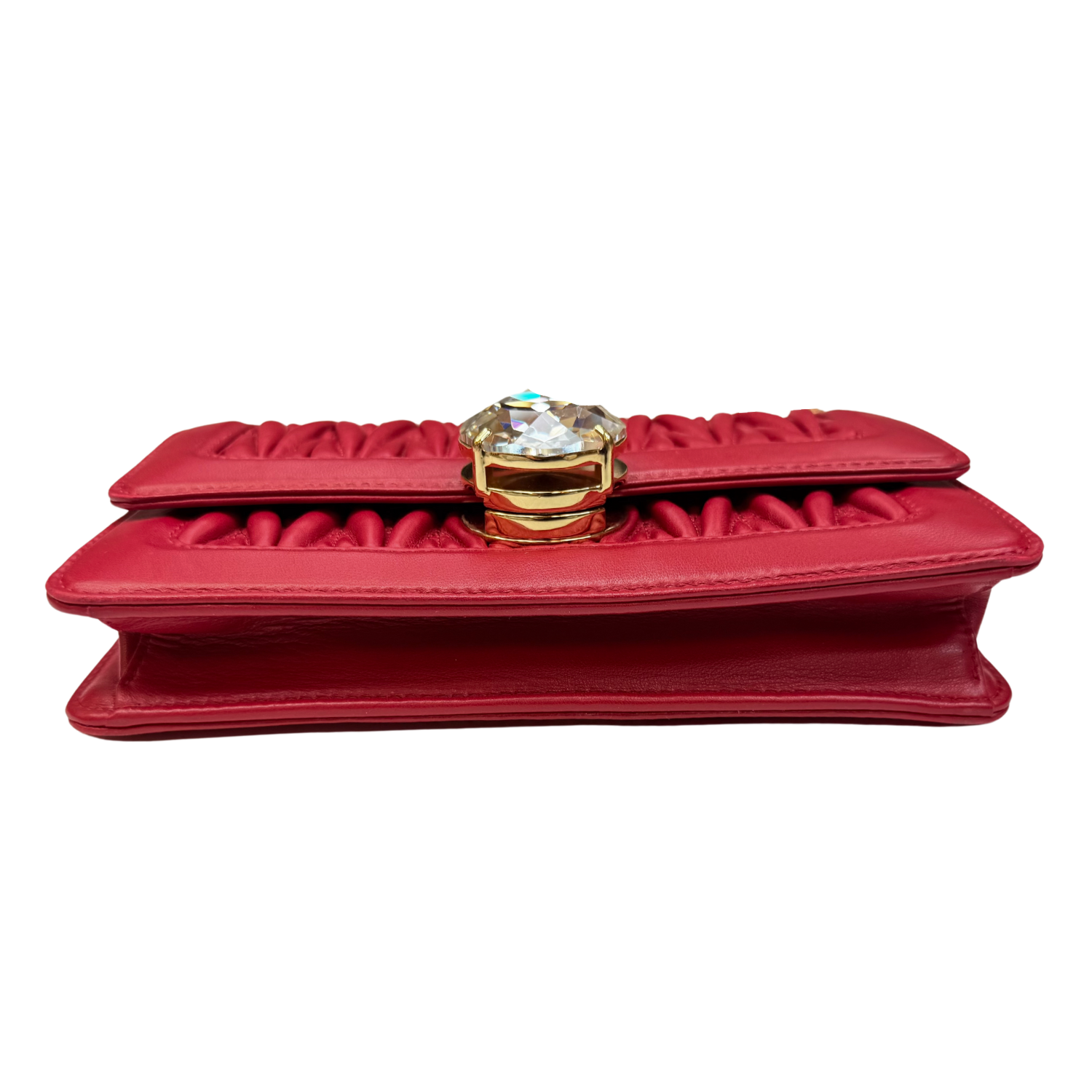 Miu Miu Small Arcadie Matelassé Nappa Leather Bag Red
