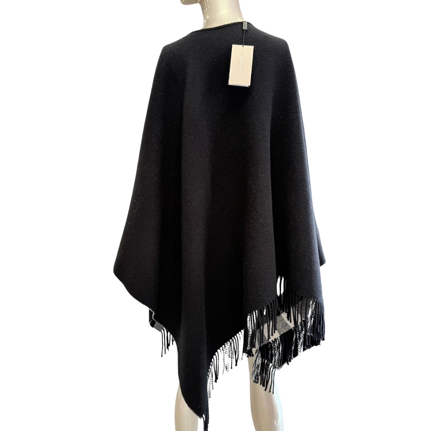 Burberry Reversible Plaid Wool Cape
