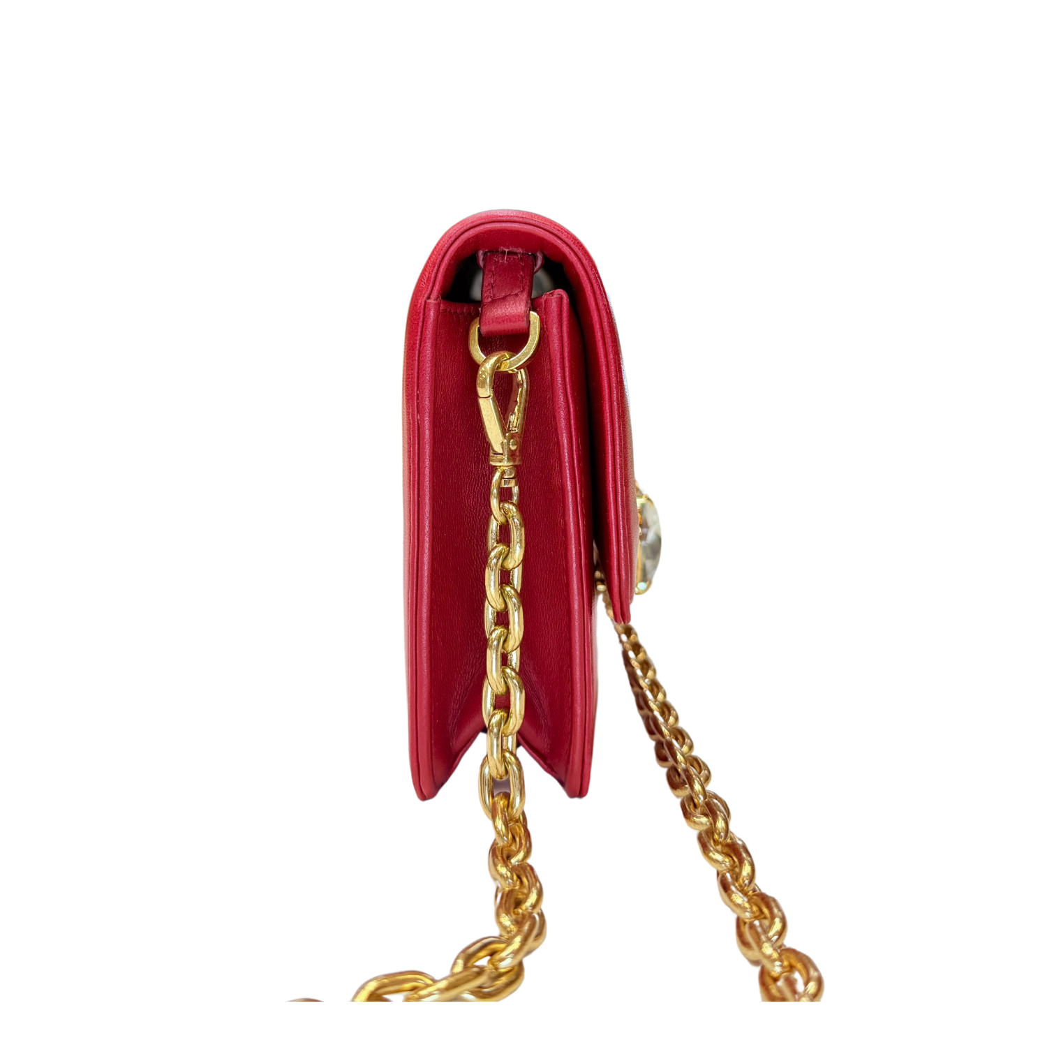 Miu Miu Small Arcadie Matelassé Nappa Leather Bag Red