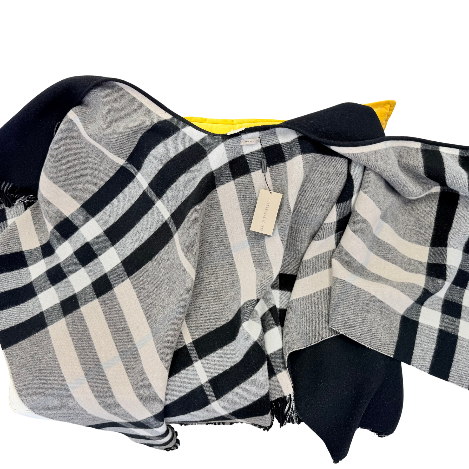 Burberry Reversible Plaid Wool Cape