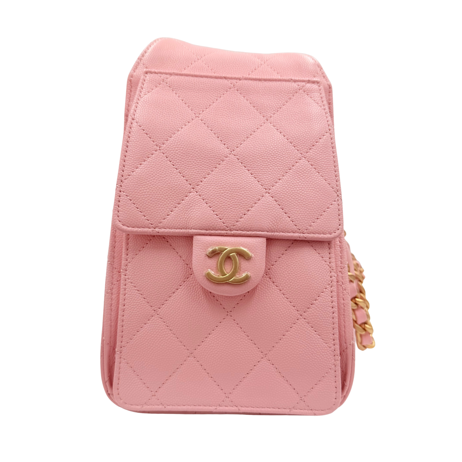 Chanel Small Quilted Caviar Leather Chanel 25 Handbag Bubblegum Pink