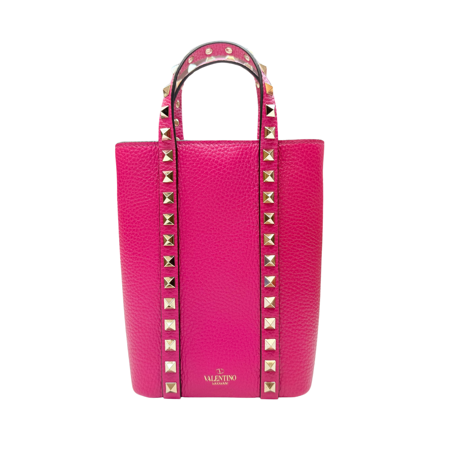 Valentino Rockstud Calfskin Crossbody Bag Magenta