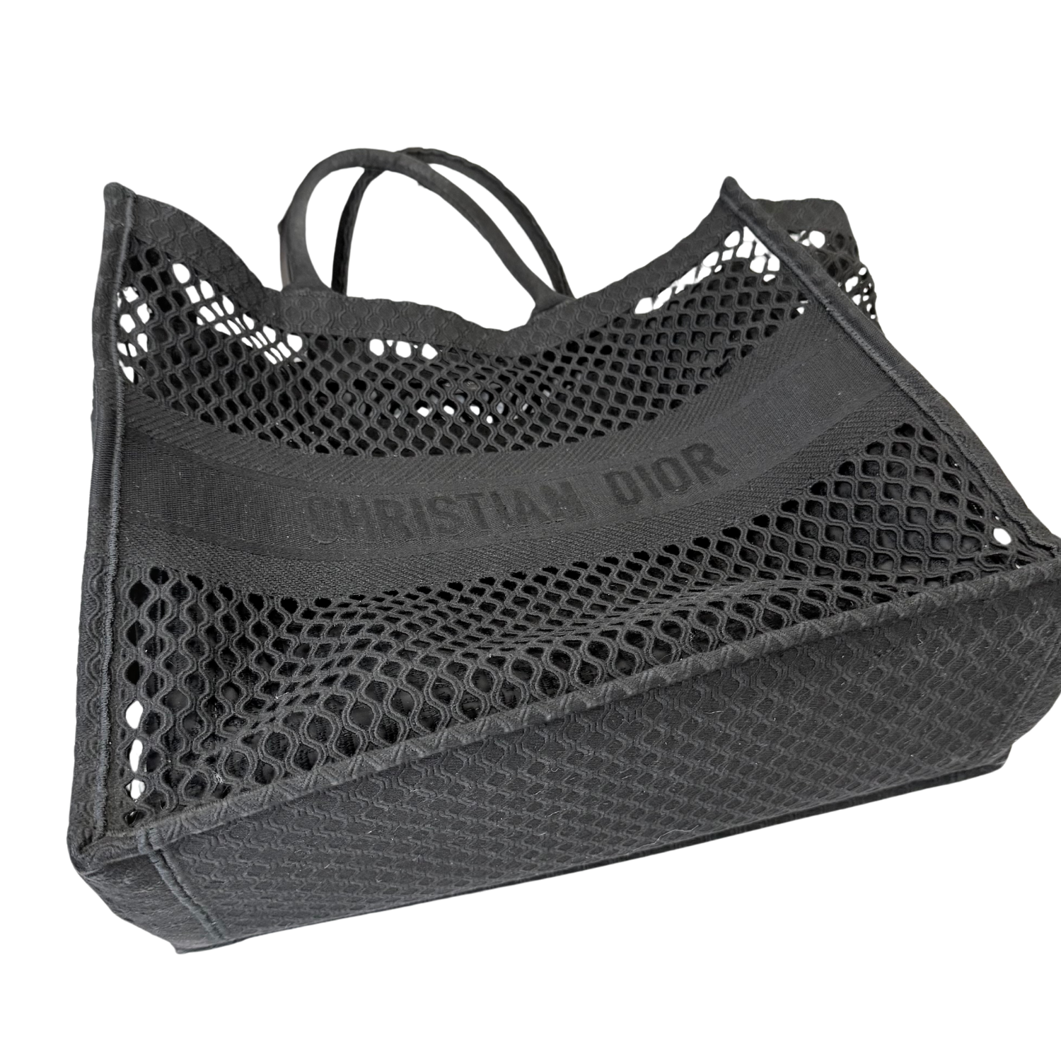Christian Dior Large Mesh Book Tote Black