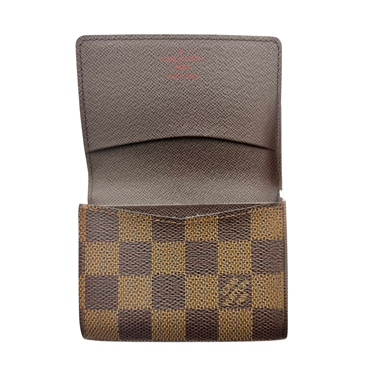 Louis Vuitton Damier Ebene Pattern Card Holder Brown