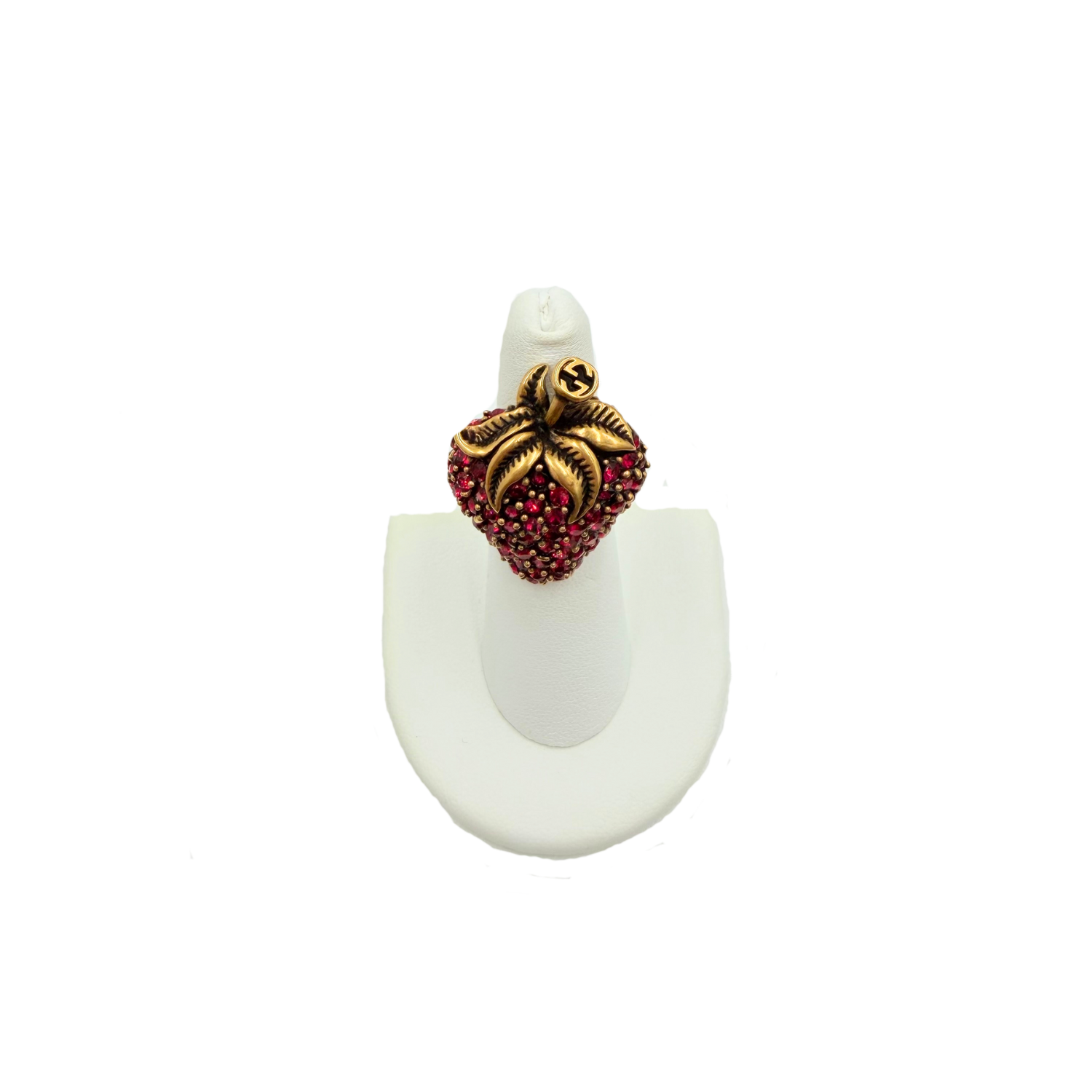 Gucci Crystal Strawberry Cocktail Ring