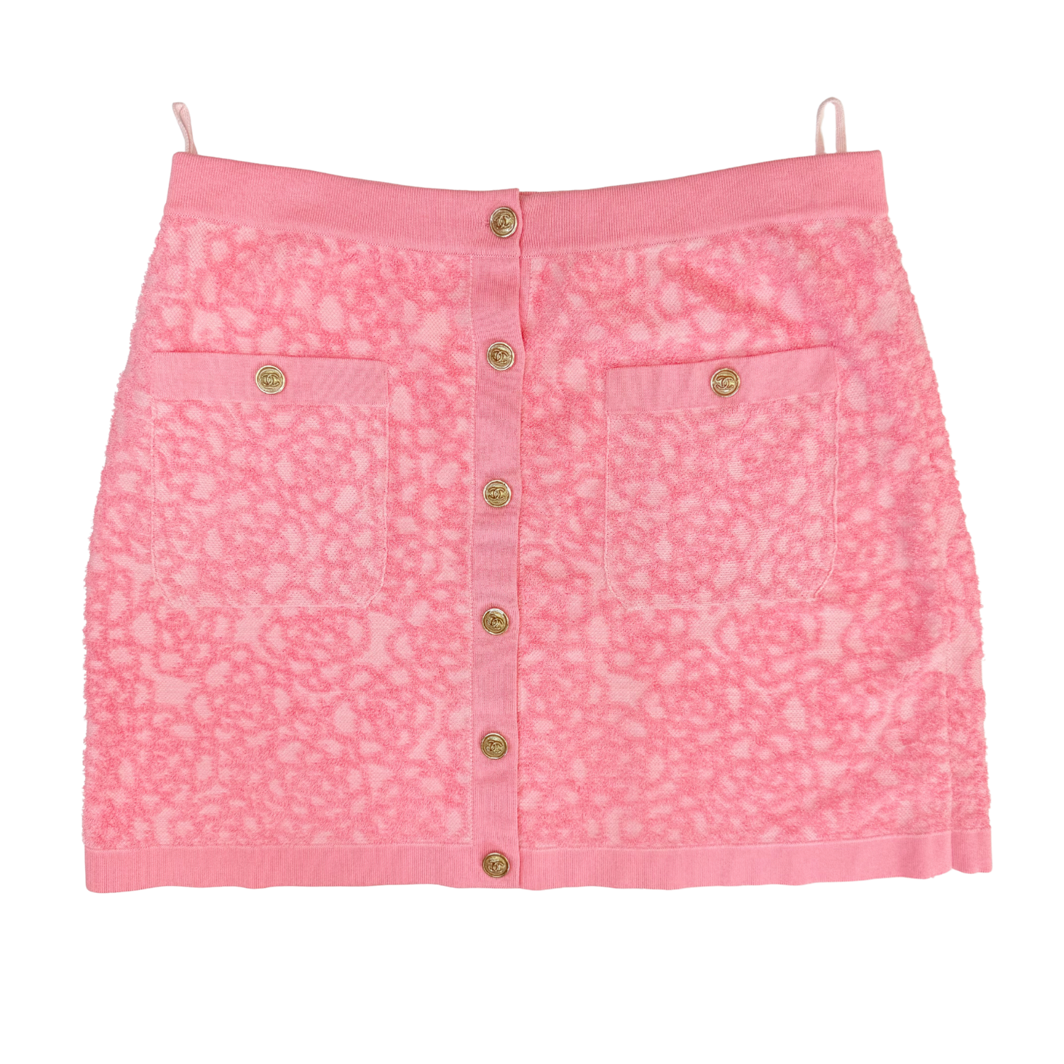 Chanel Patterned Mini Skirt Pink