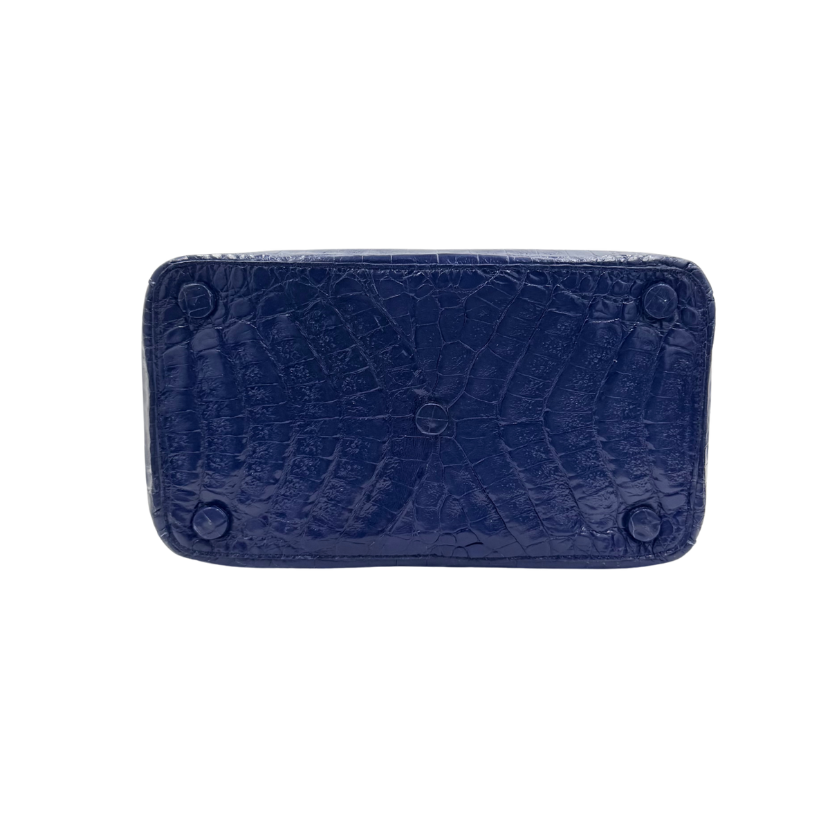 Gradient Crocodile Leather Bag Blue