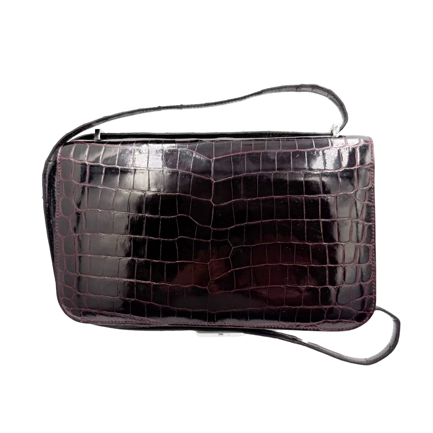 Hermès Niloticus Crocodile Constance Elan Aubergine