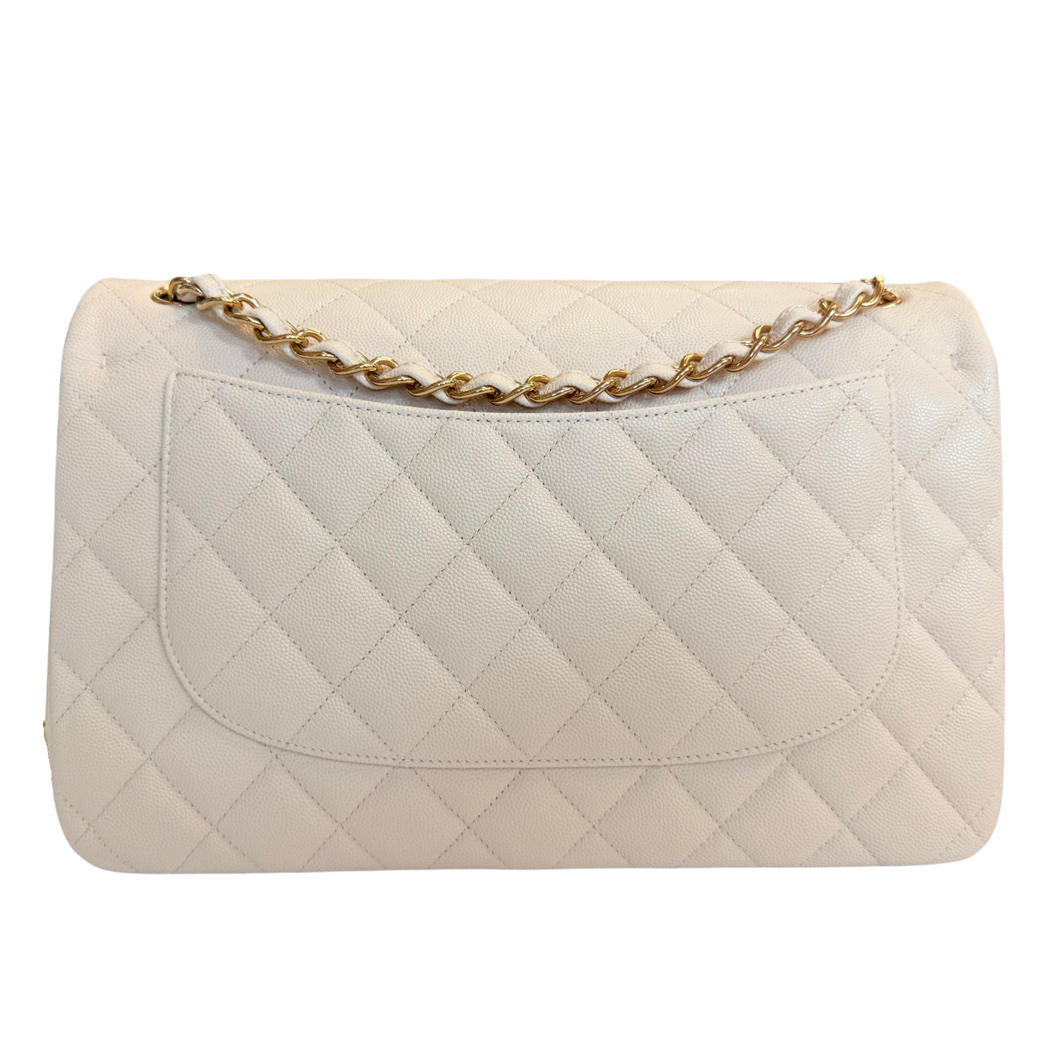 Chanel Caviar Jumbo Double Flap Classic Cream