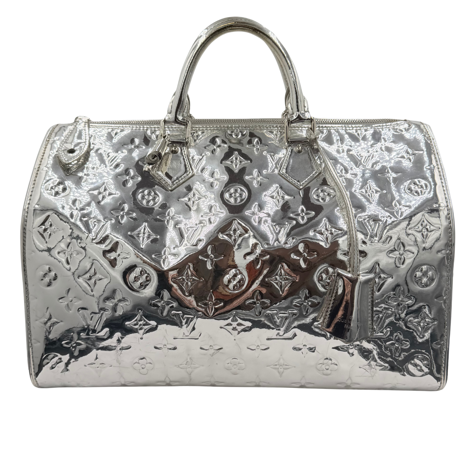 Louis Vuitton Limited Edition Monogram Miroir Speedy 35 Silver