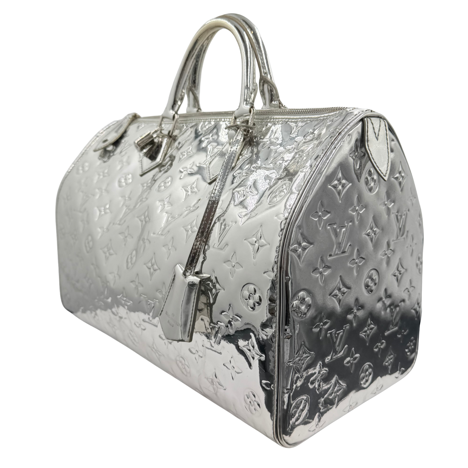 Louis Vuitton Limited Edition Monogram Miroir Speedy 35 Silver