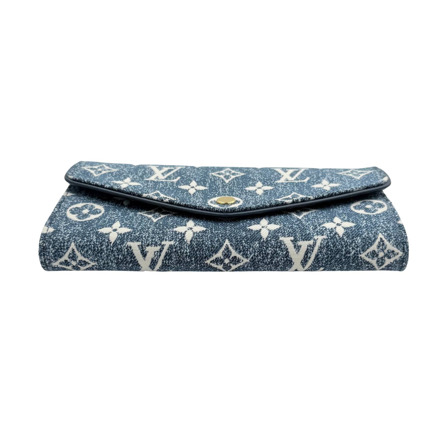 Louis Vuitton Sarah Flap Wallet Denim Jacquard Navy