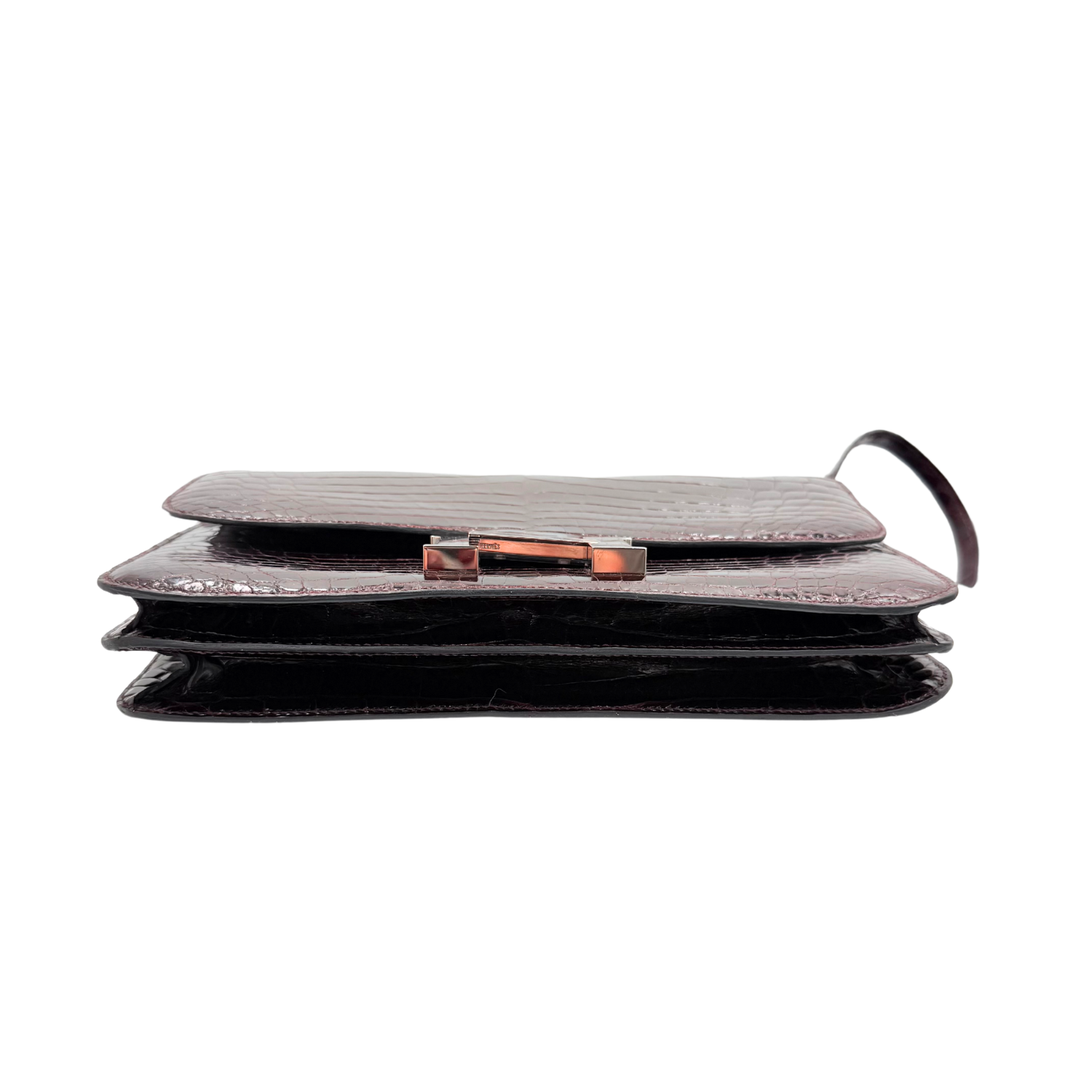 Hermès Niloticus Crocodile Constance Elan Aubergine