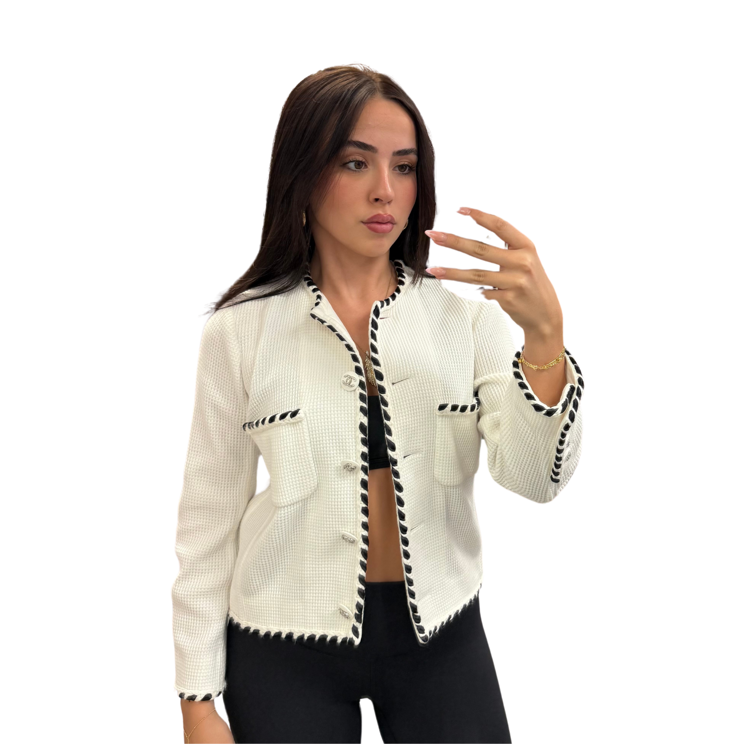 Chanel Look 4 Cruise Blazer 2021 White & Black
