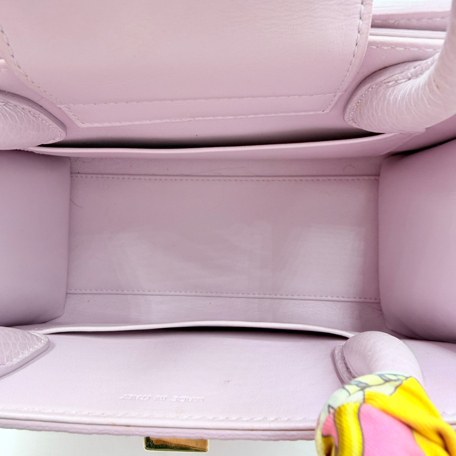 Christian Dior Mini Leather Diorever Tote Crossbody Bag with Top Handle Lavender (comes with Hermès Twilly)