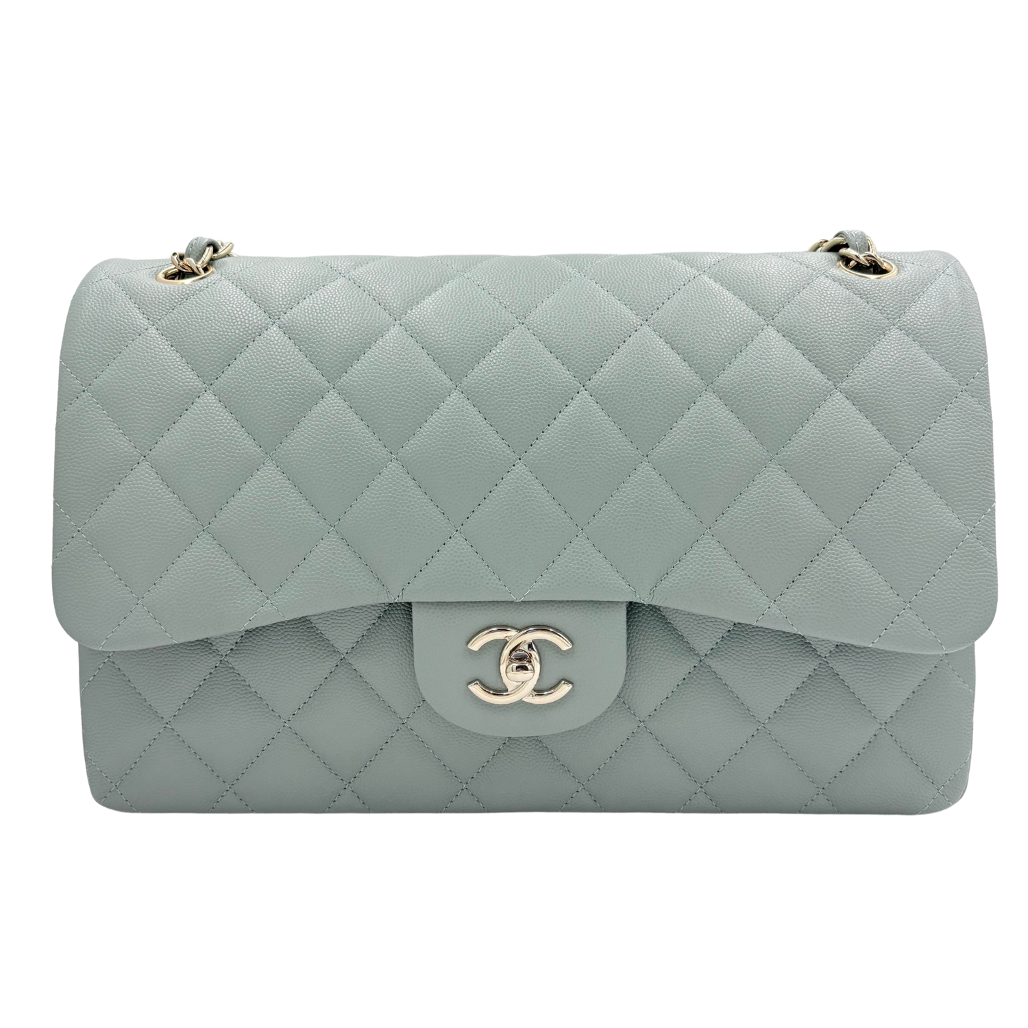 Chanel Classic Jumbo Double Flap Bag Seafoam