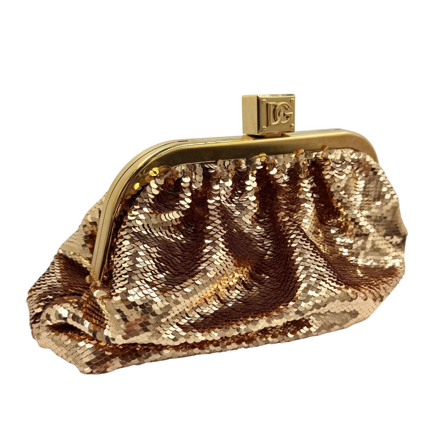 Dolce & Gabbana Small Maria Sequin Embellish Clutch Rose Gold