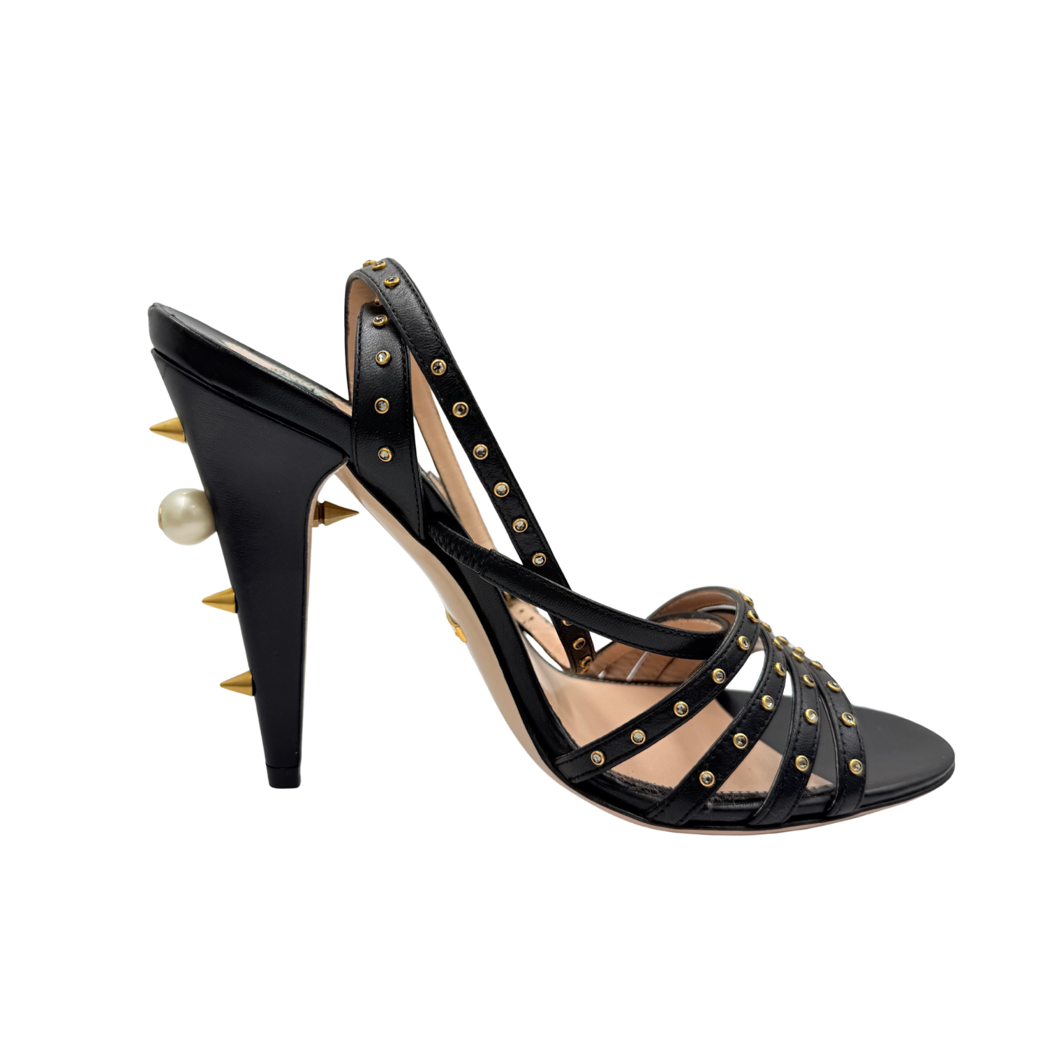 Gucci Nappa Queen Margaret Mid Heel Sandals