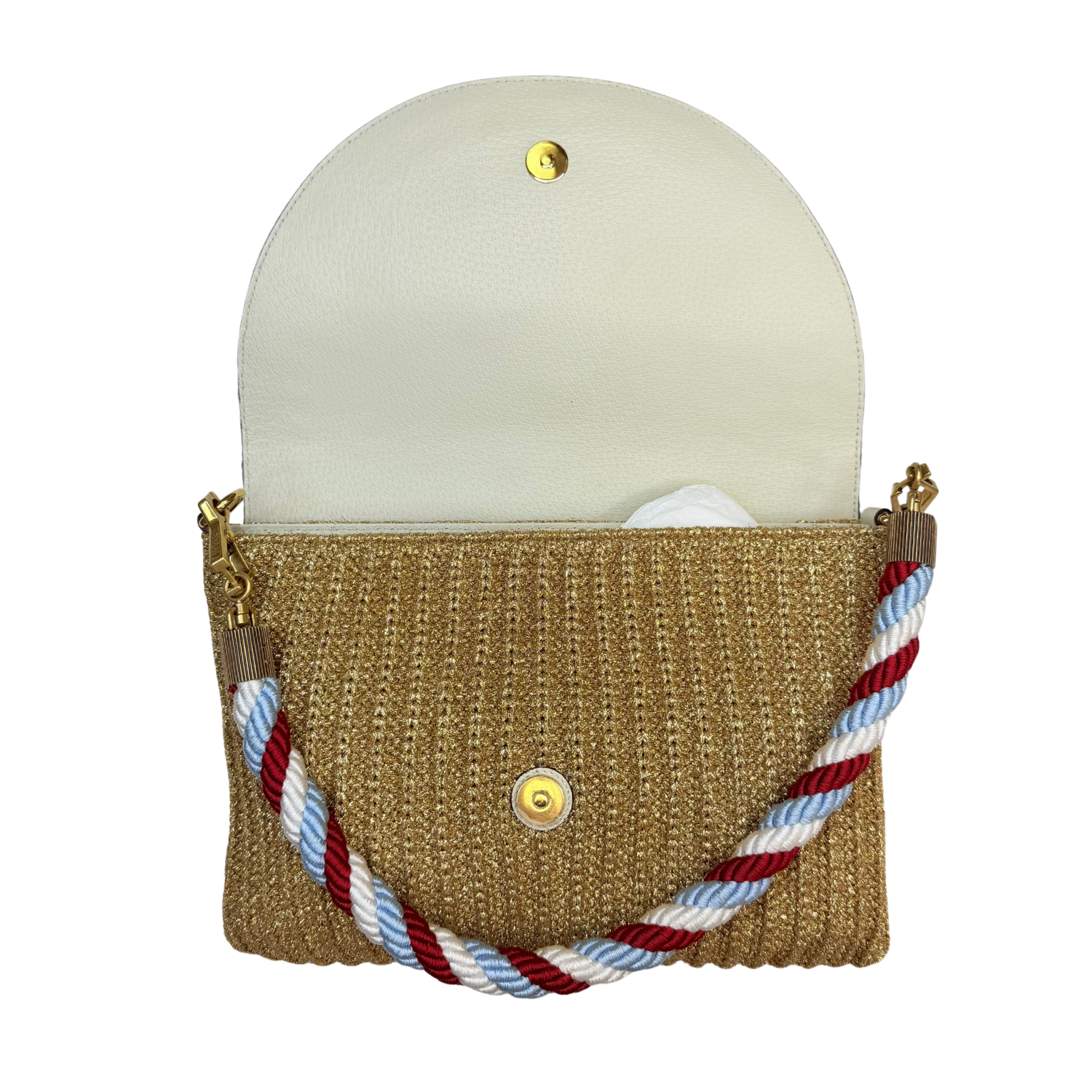 Gucci Horsebit 1955 Crochet Flap Shoulder Bag Multicolor