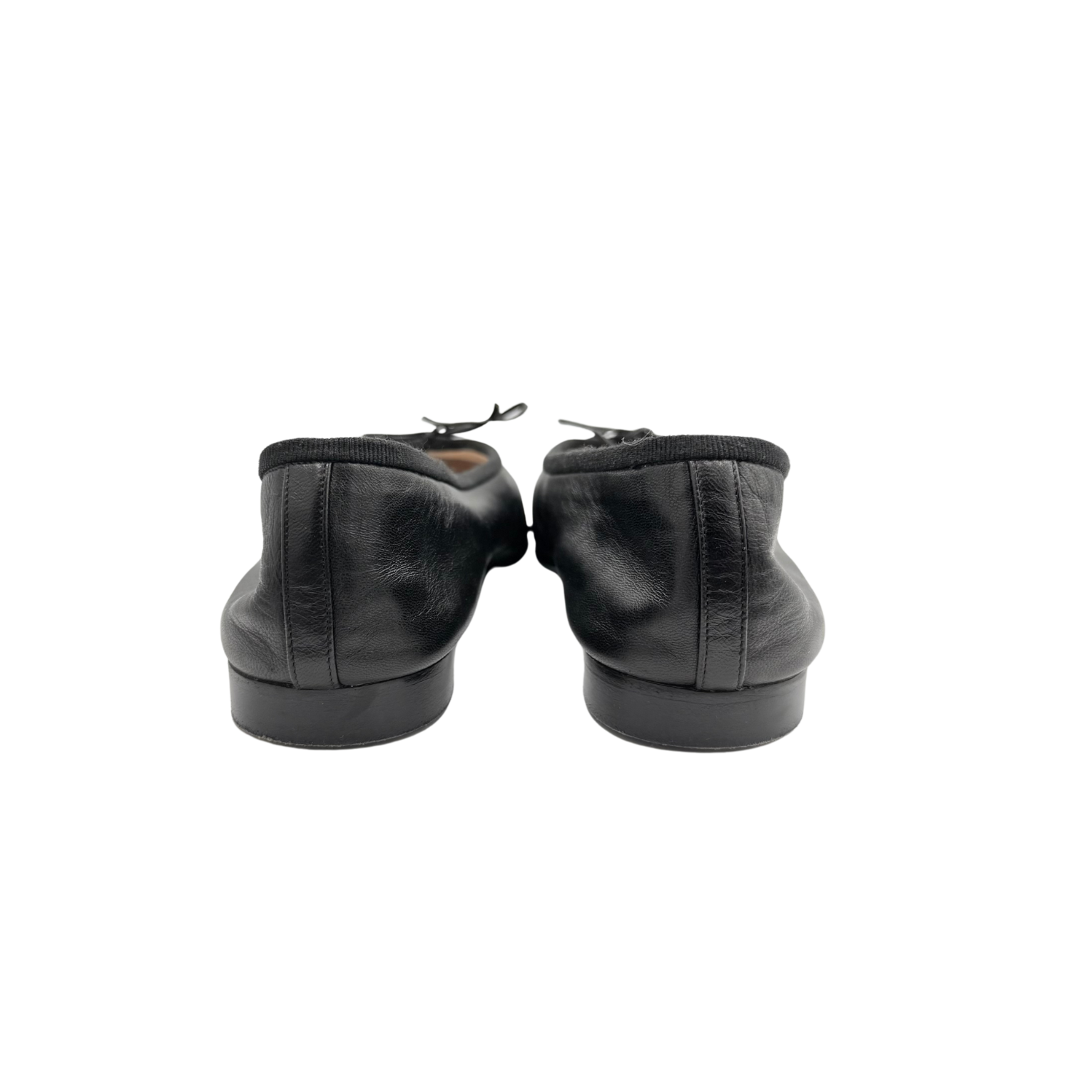 Chanel CC Cap Toe Bow Ballet Flats Black