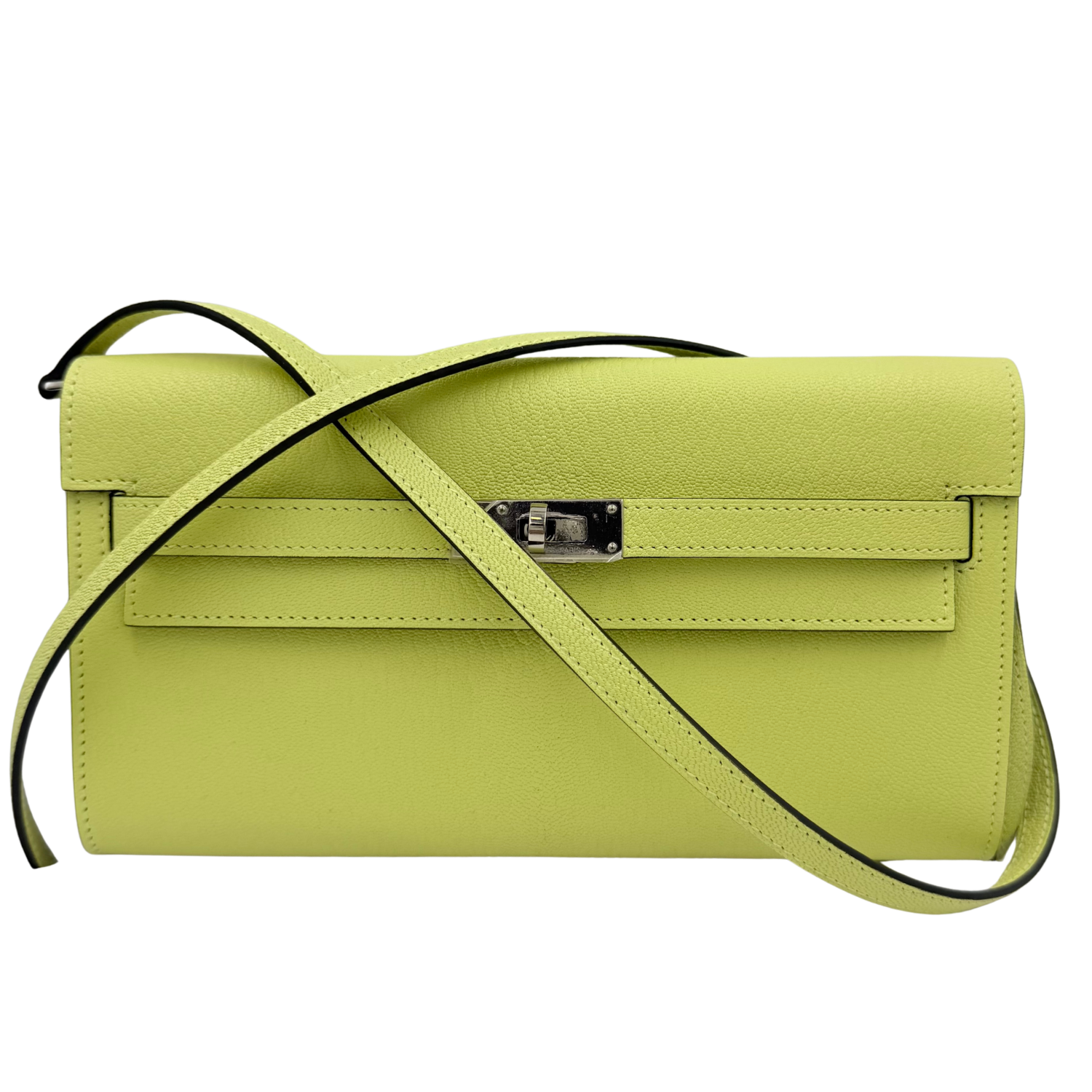 Kelly Wallet To Go Chevre Palladium Hardware Jaune Bourgeon