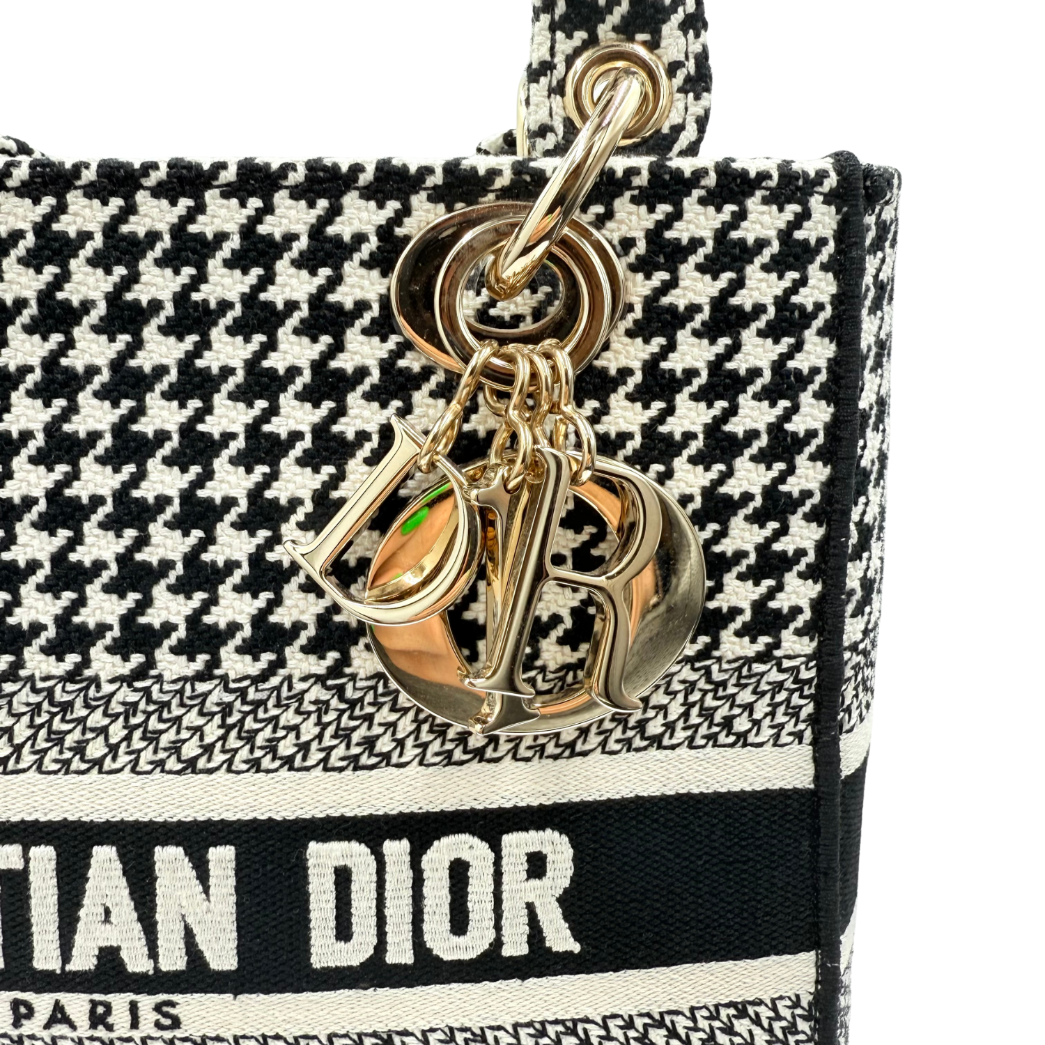 Christian Dior Medium Lady Dior Bag Houndstooth
