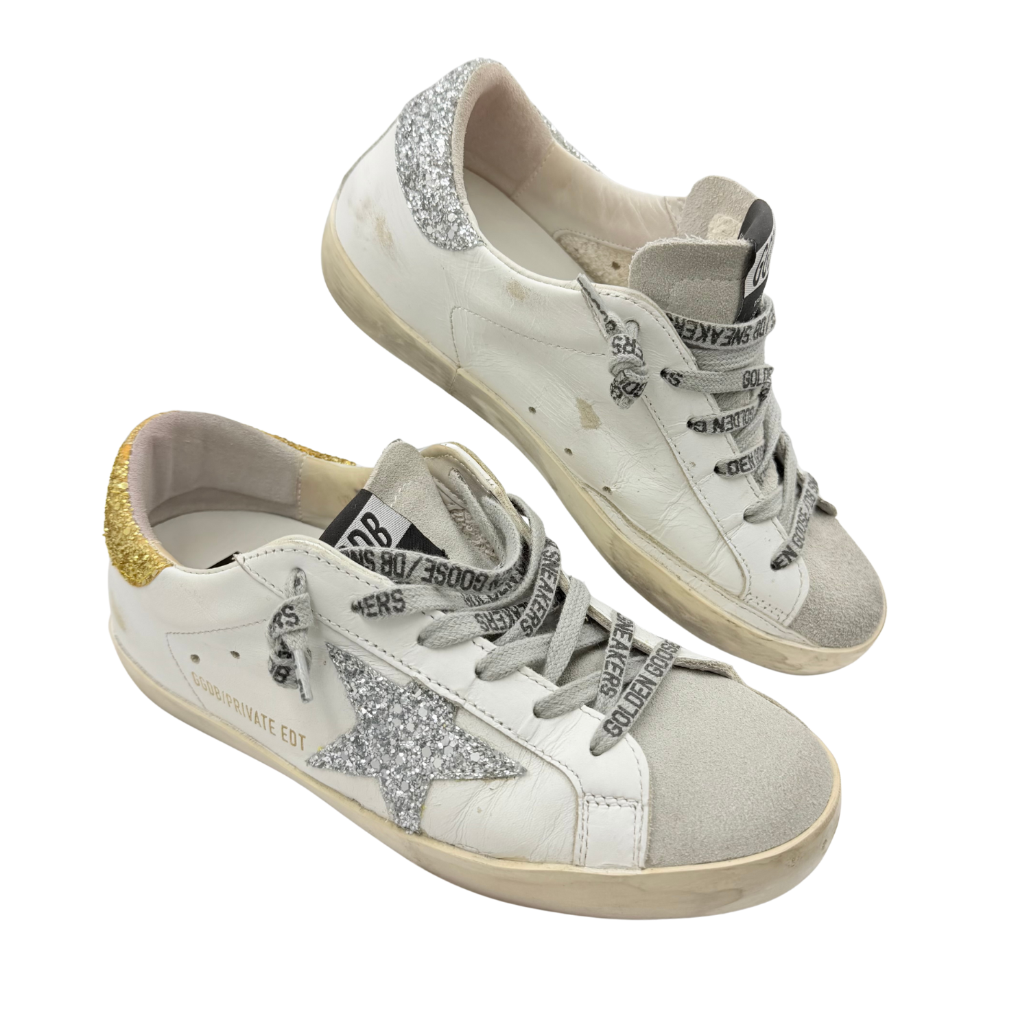 Golden Goose Superstar Croco Glitter Low-Top Sneakers