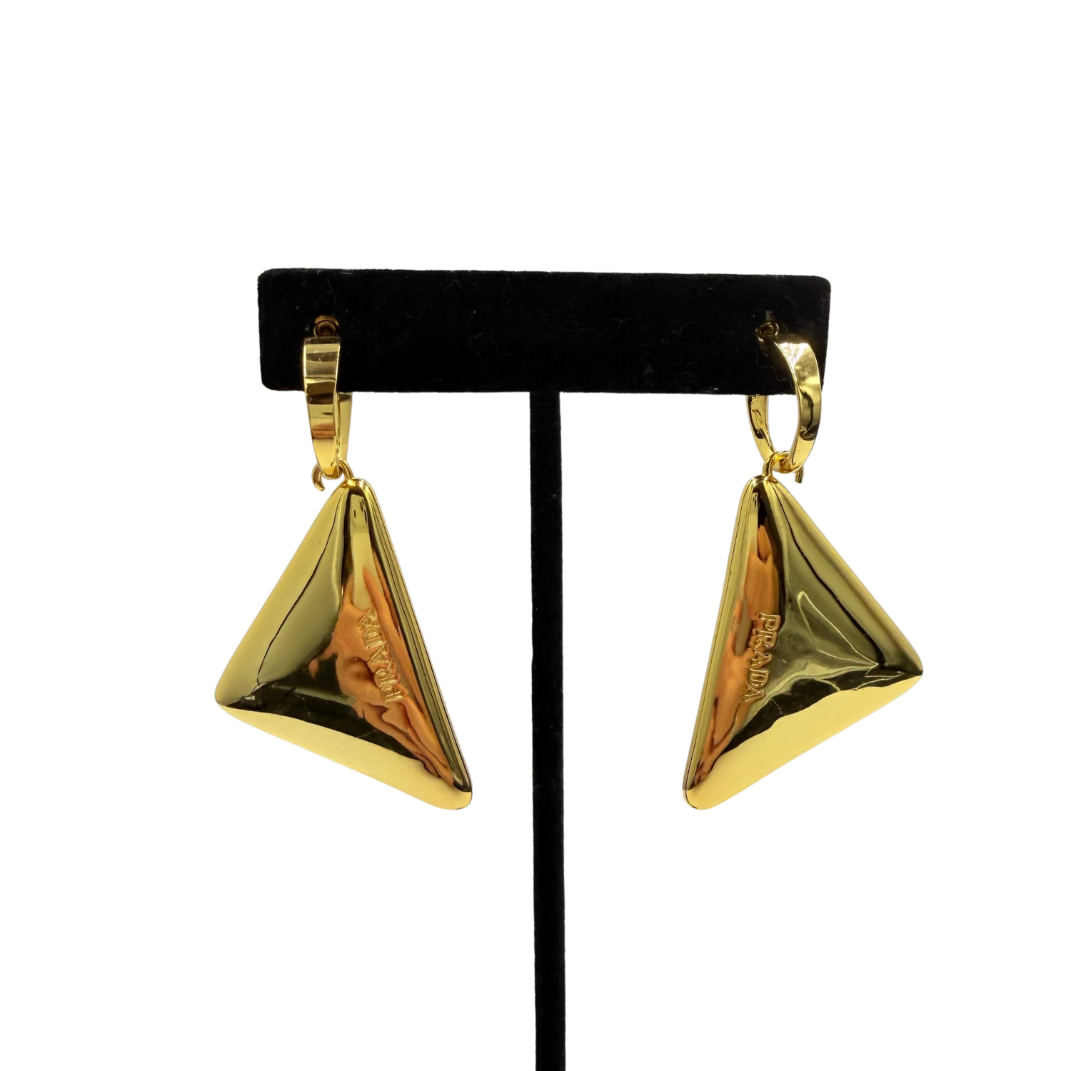 Gold Triangle Hoop Earrings