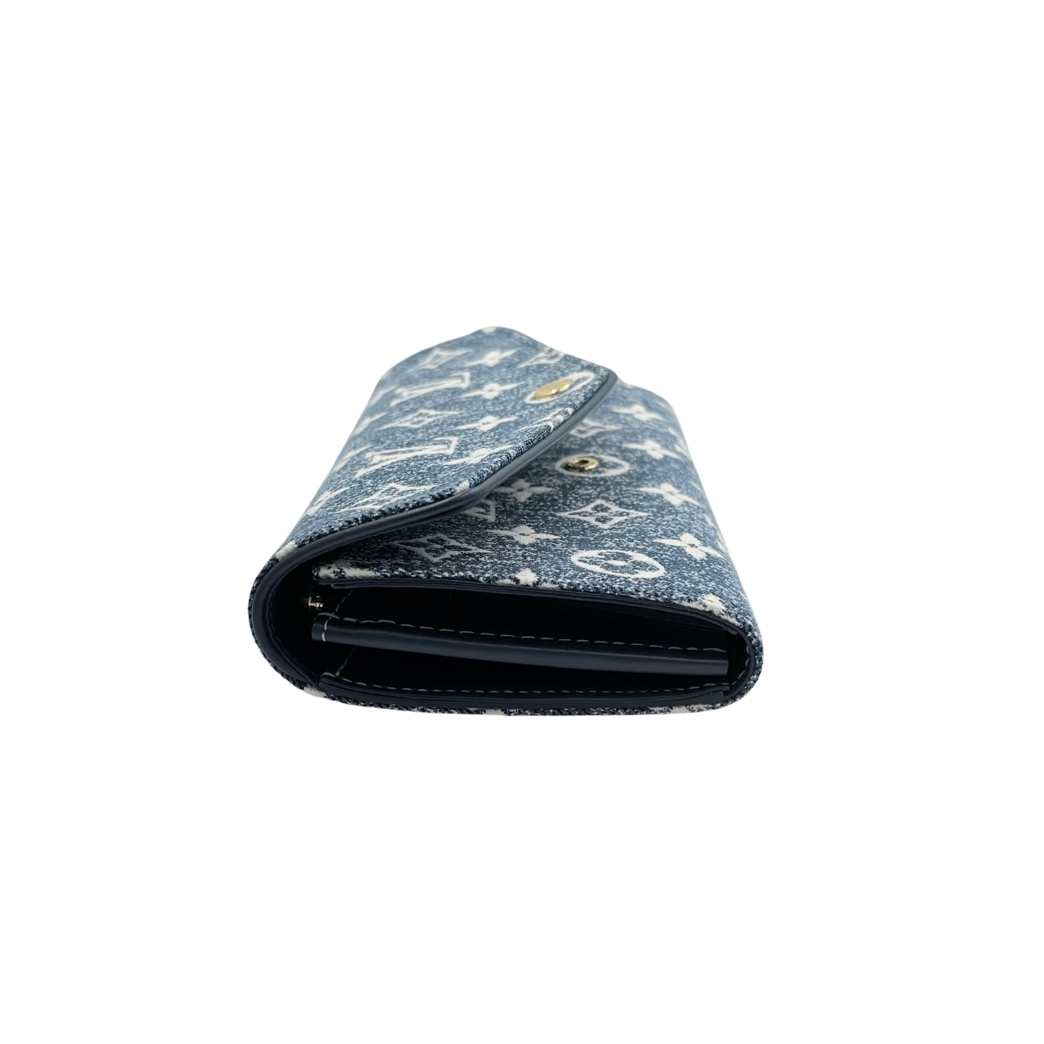 Louis Vuitton Sarah Flap Wallet Denim Jacquard Navy