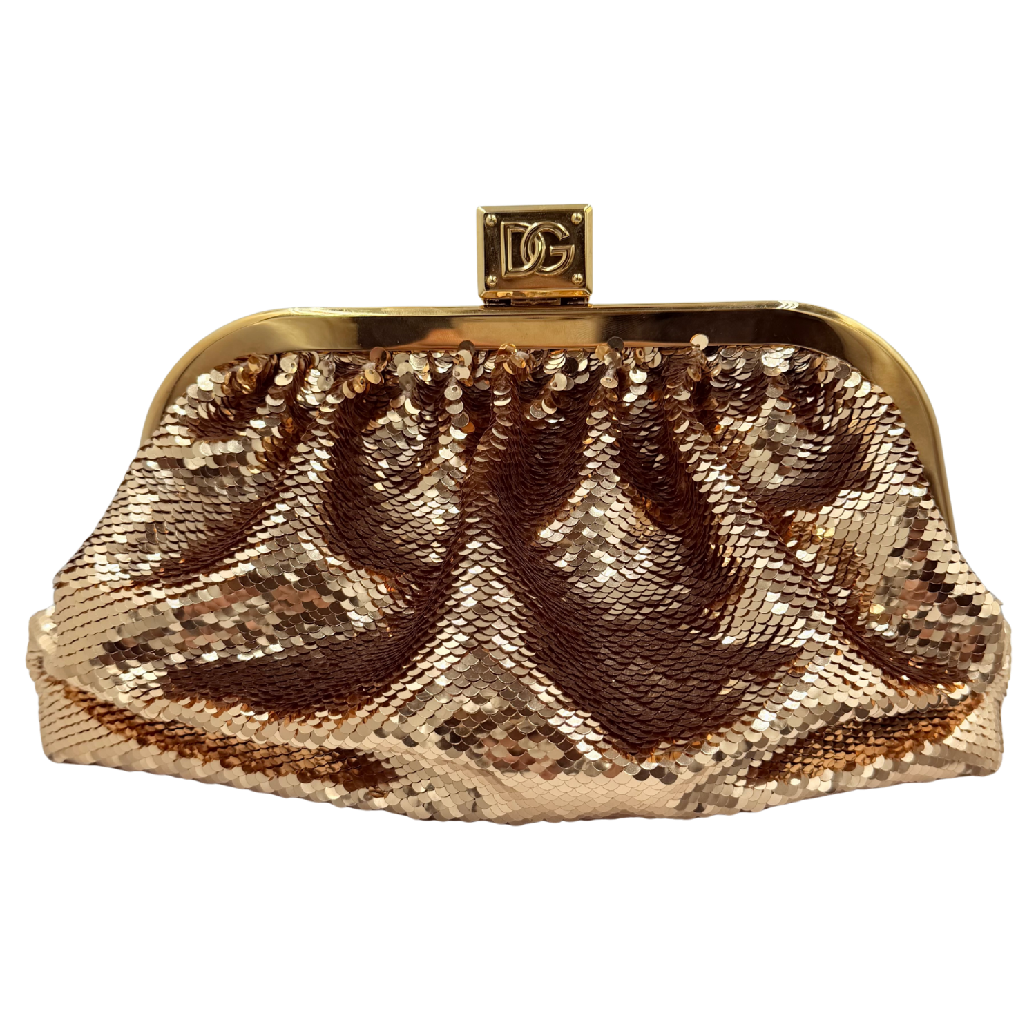 Dolce & Gabbana Small Maria Sequin Embellish Clutch Rose Gold