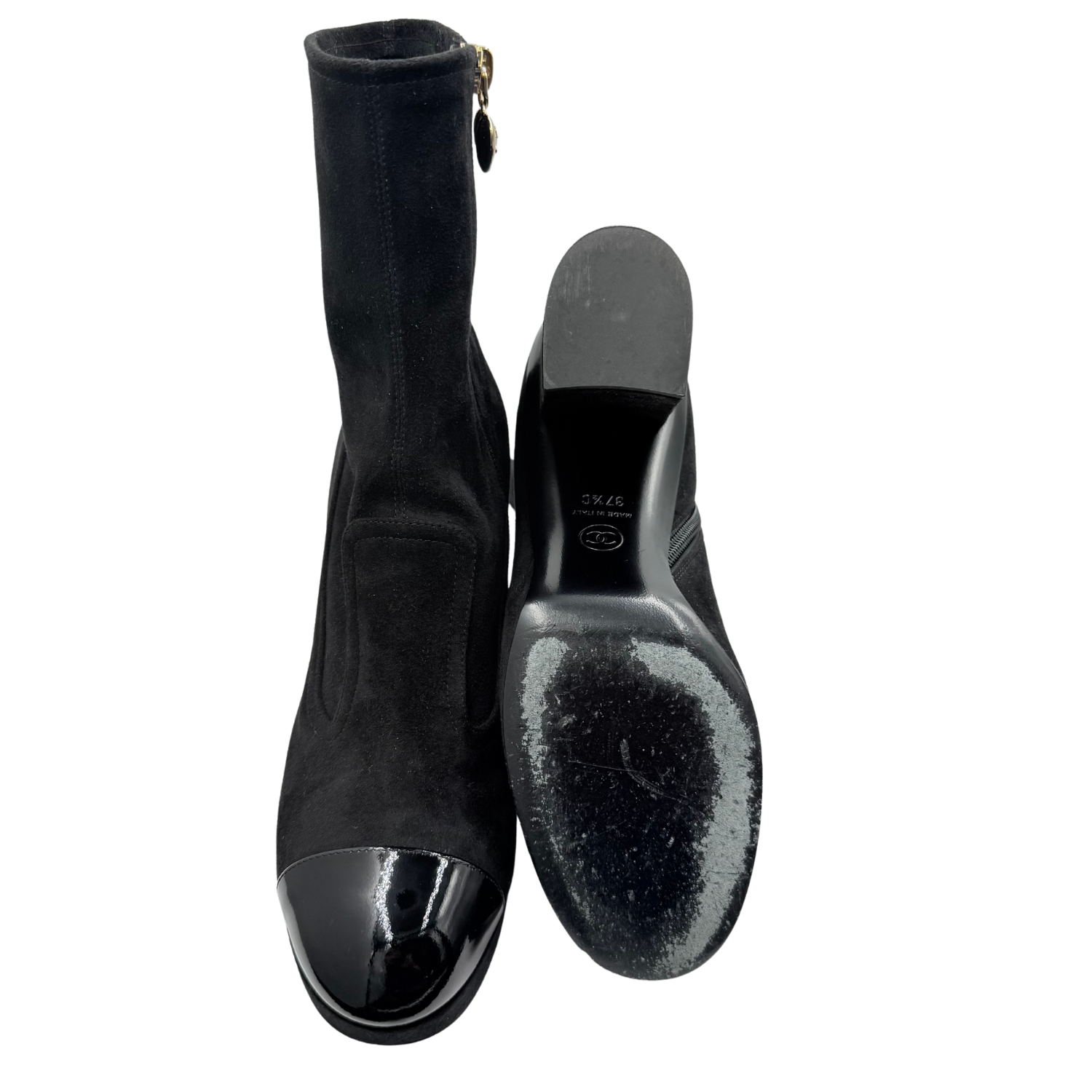 Chanel Interlocking CC Sock Boots Black