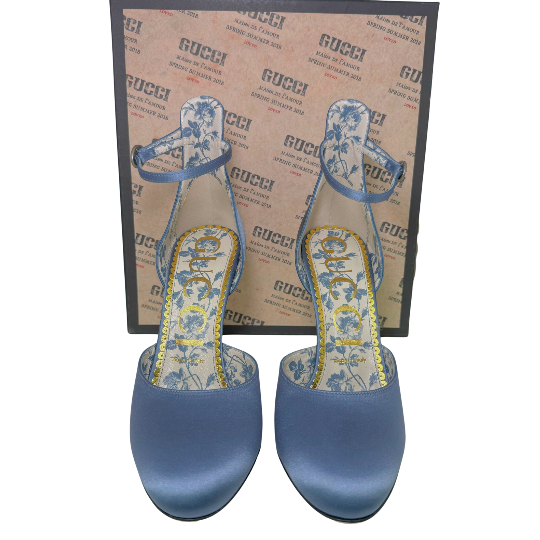Gucci D'Orsay Crystal Blue Heels