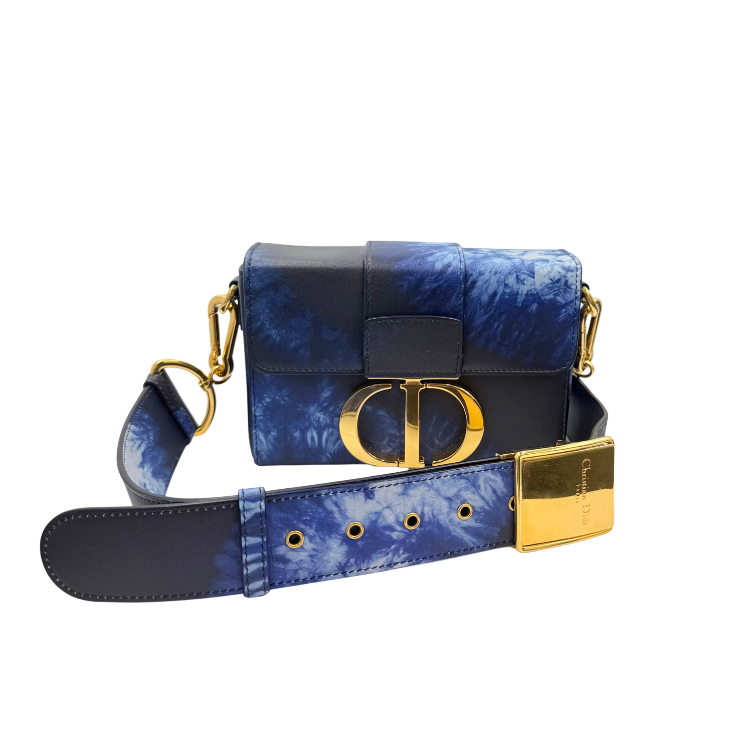Christian Dior Micro Leather 30 Montaigne Tie-Dye Blue