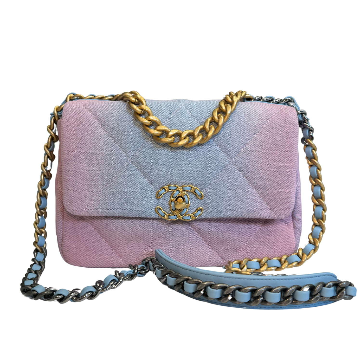 Chanel Classic Denim Bag Tri-Color Hardware