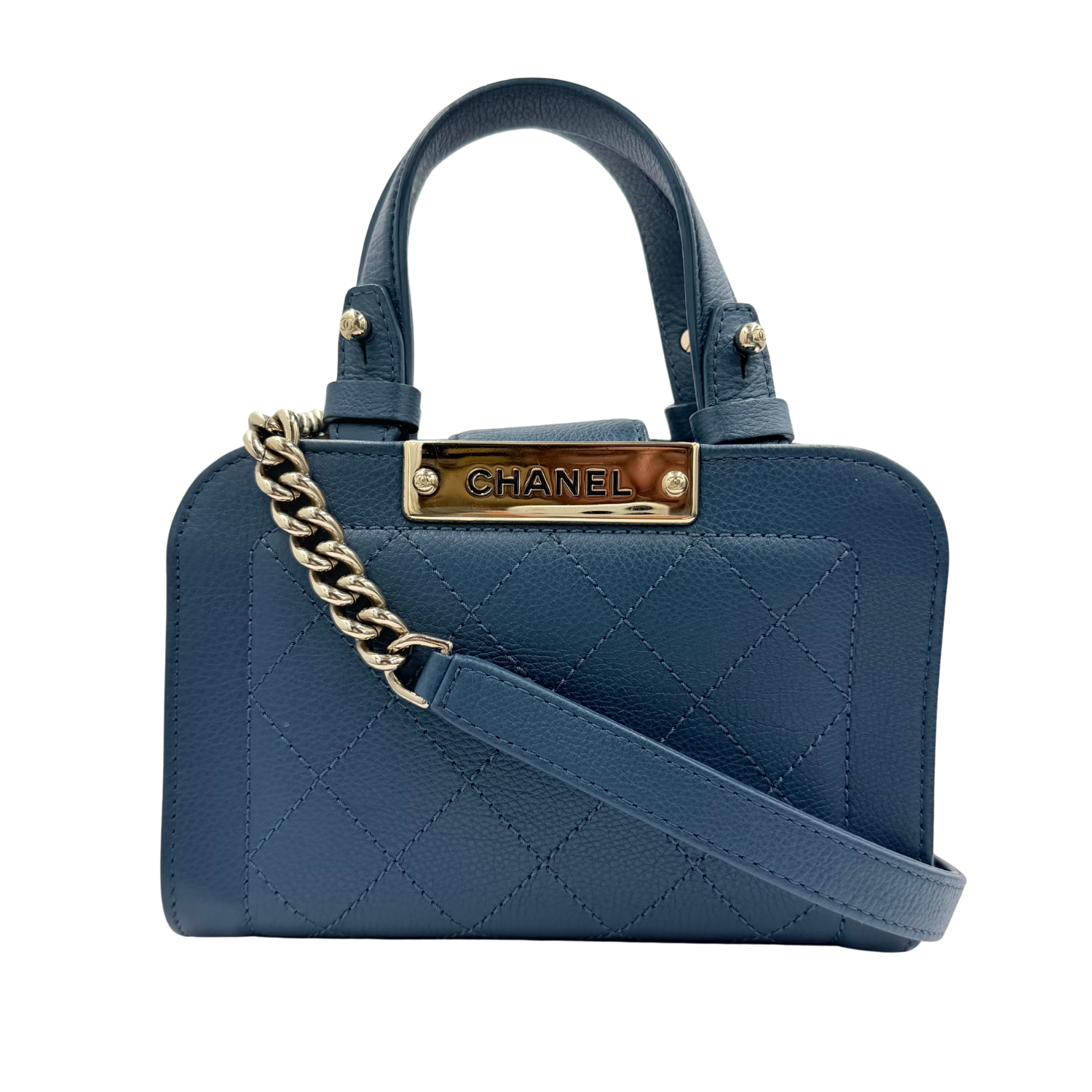BLUE LABEL バック Chanel Mini Label Click Shopper Bag Blue