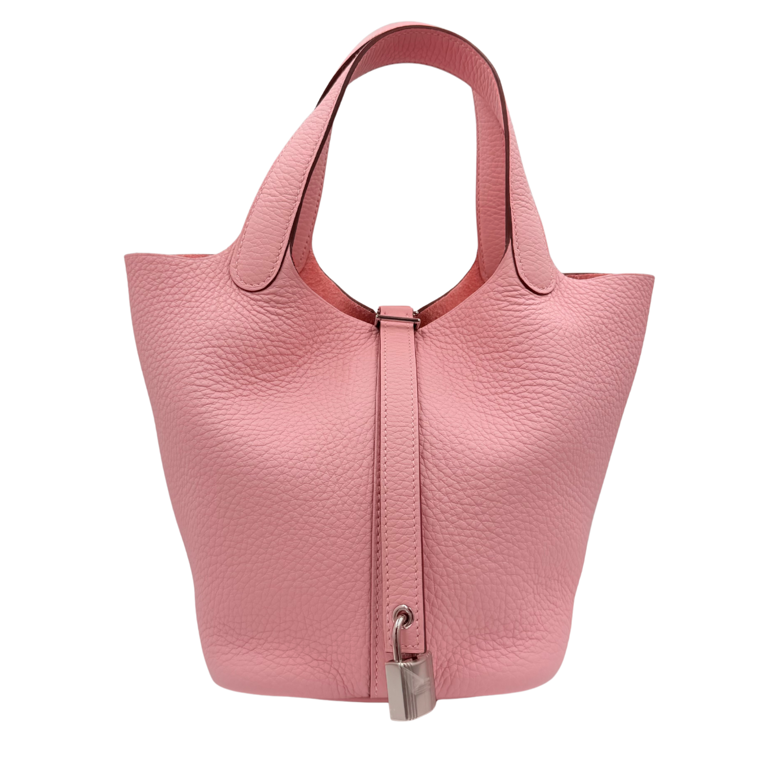 Hermès Picotin Lock 18 Clemence Leather with Palladium Hardware Rose Sakura