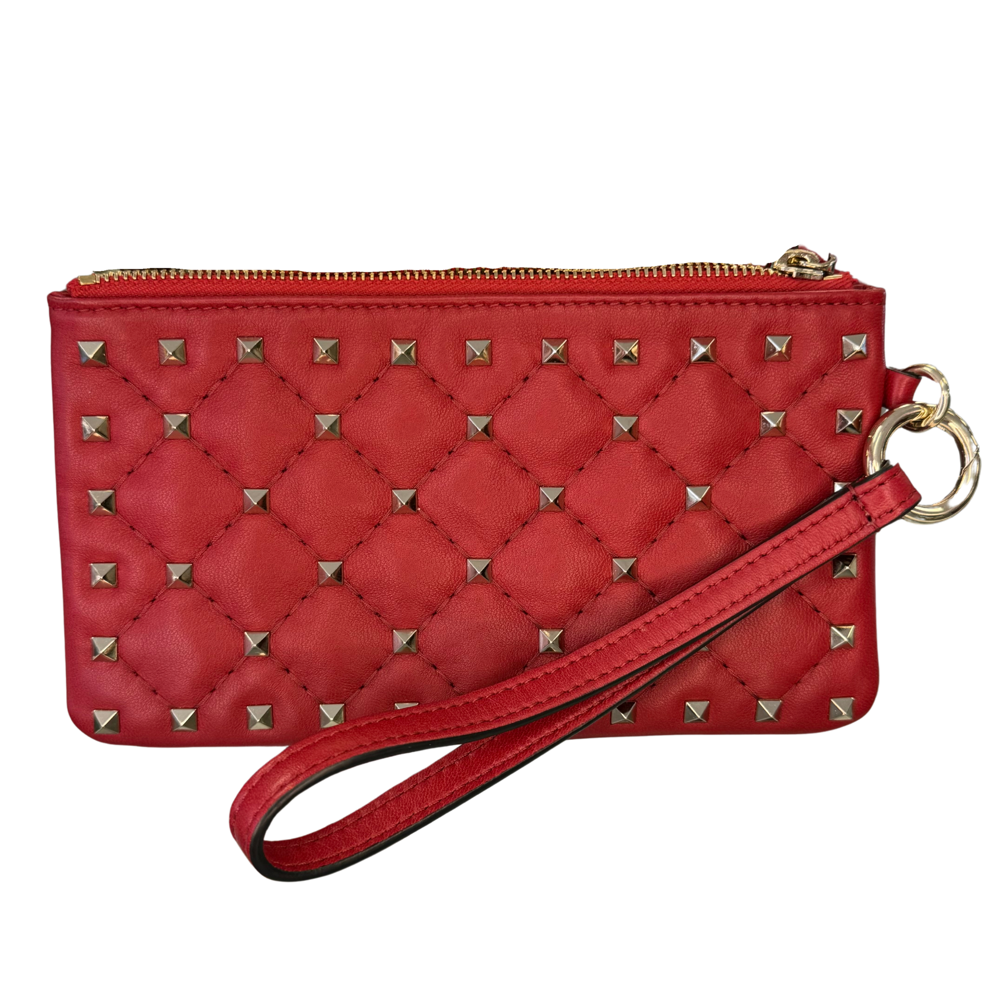 Valentino Rockstud Quilted Leather Pouch