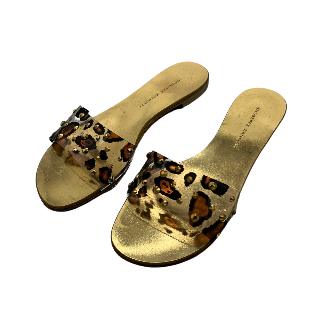 Gisueppe Zanotti Leopard-Print Studded Sandals
