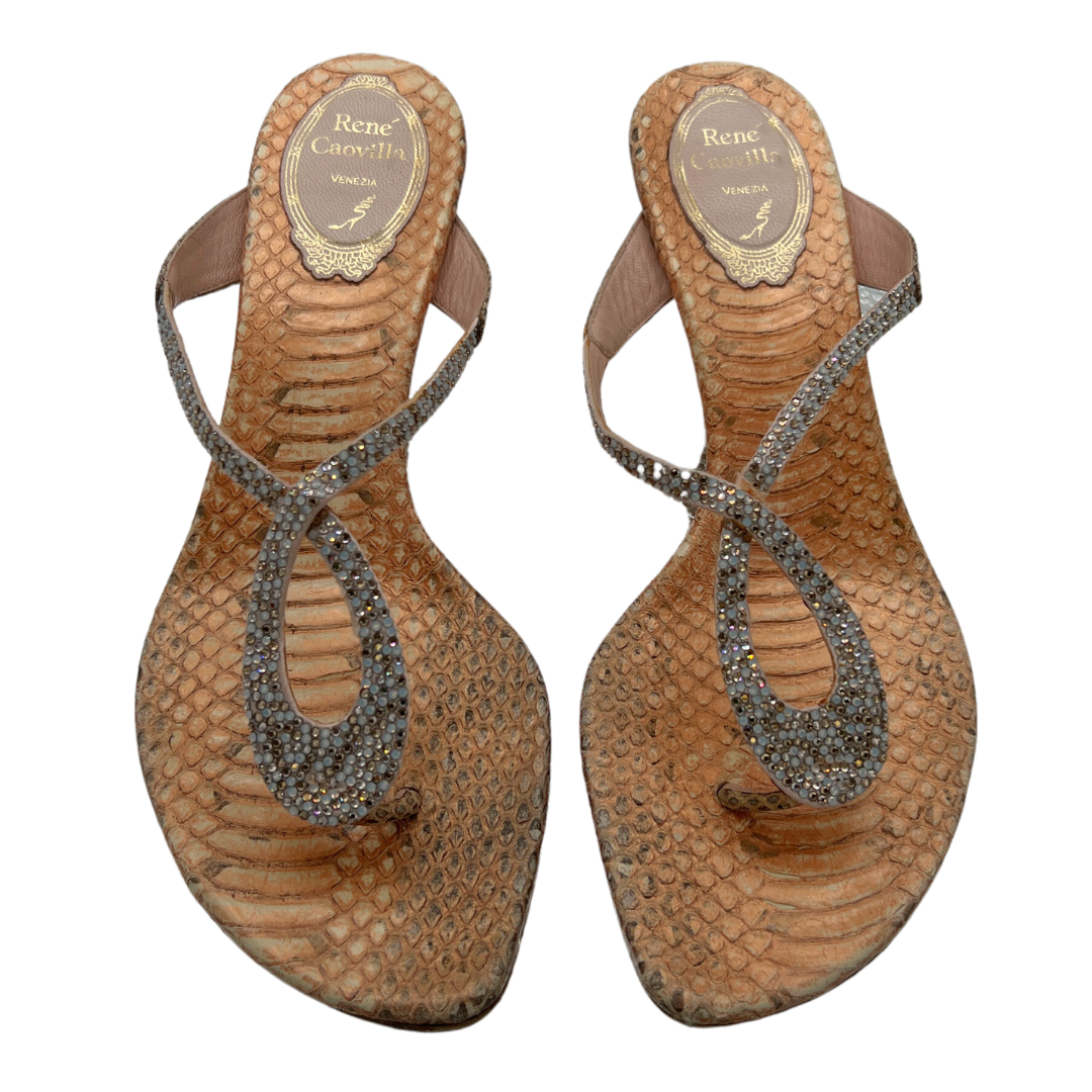 René Caovilla Snakeskin Sandals