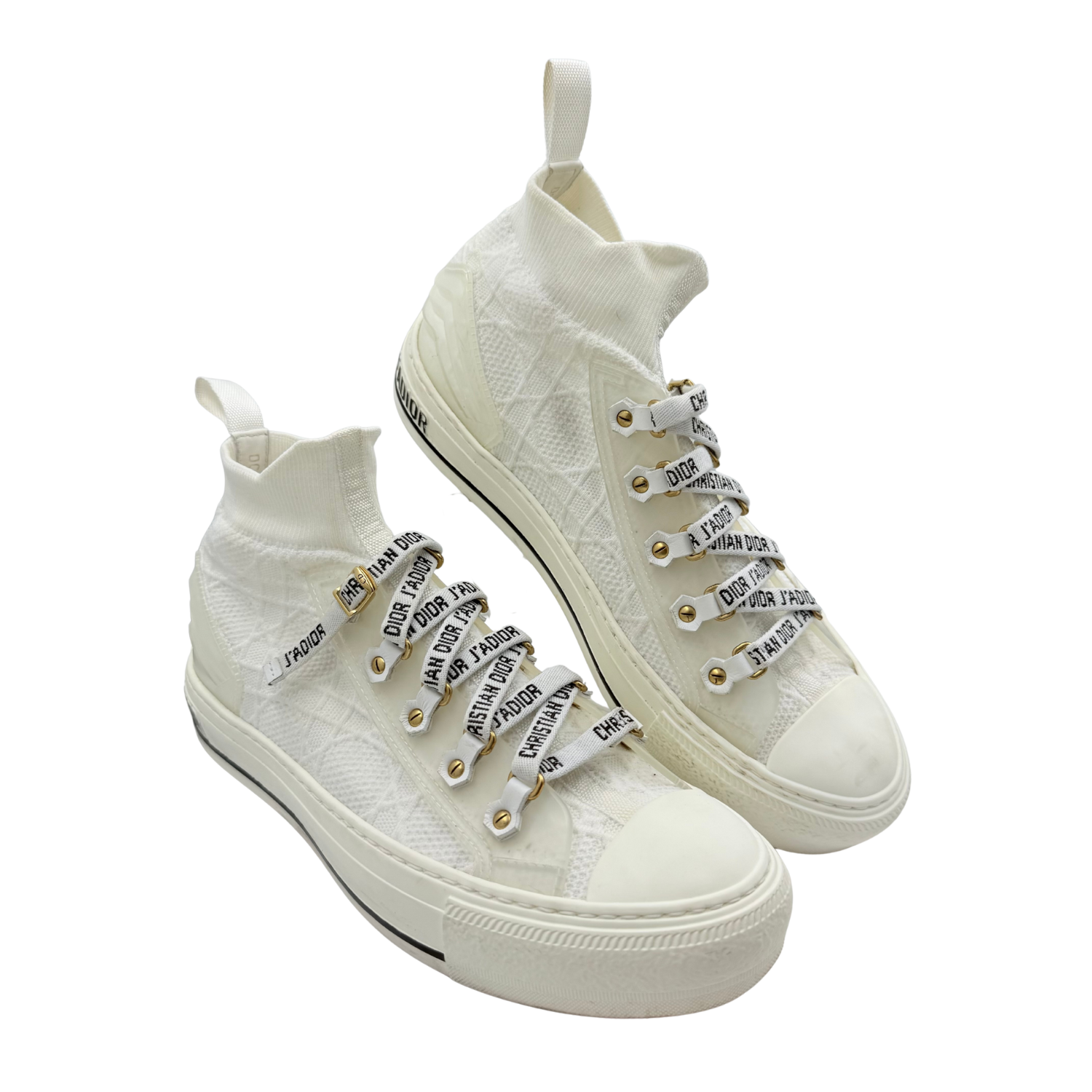 Christian Dior Slip On High Top Sneakers Cream