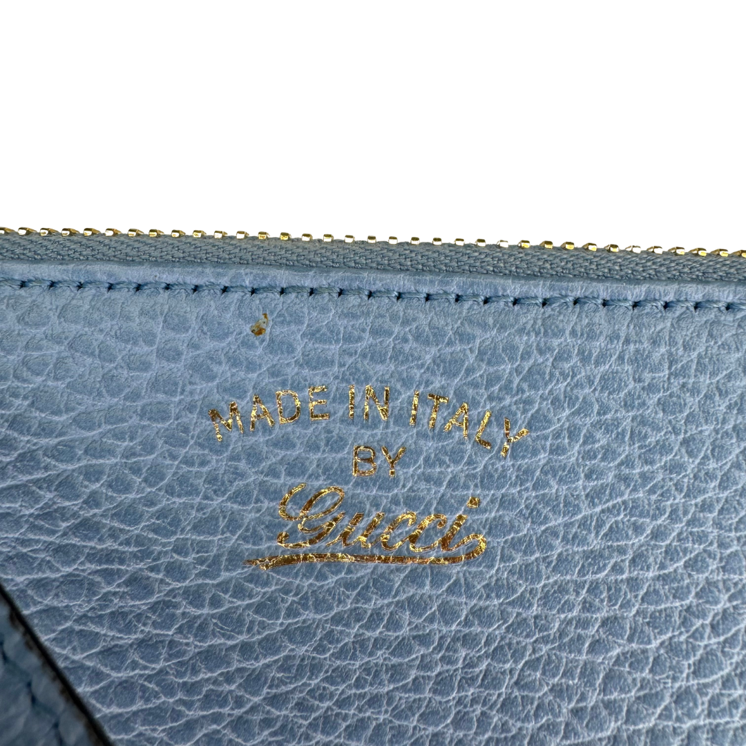 Gucci Blue Leather Swing Pouch