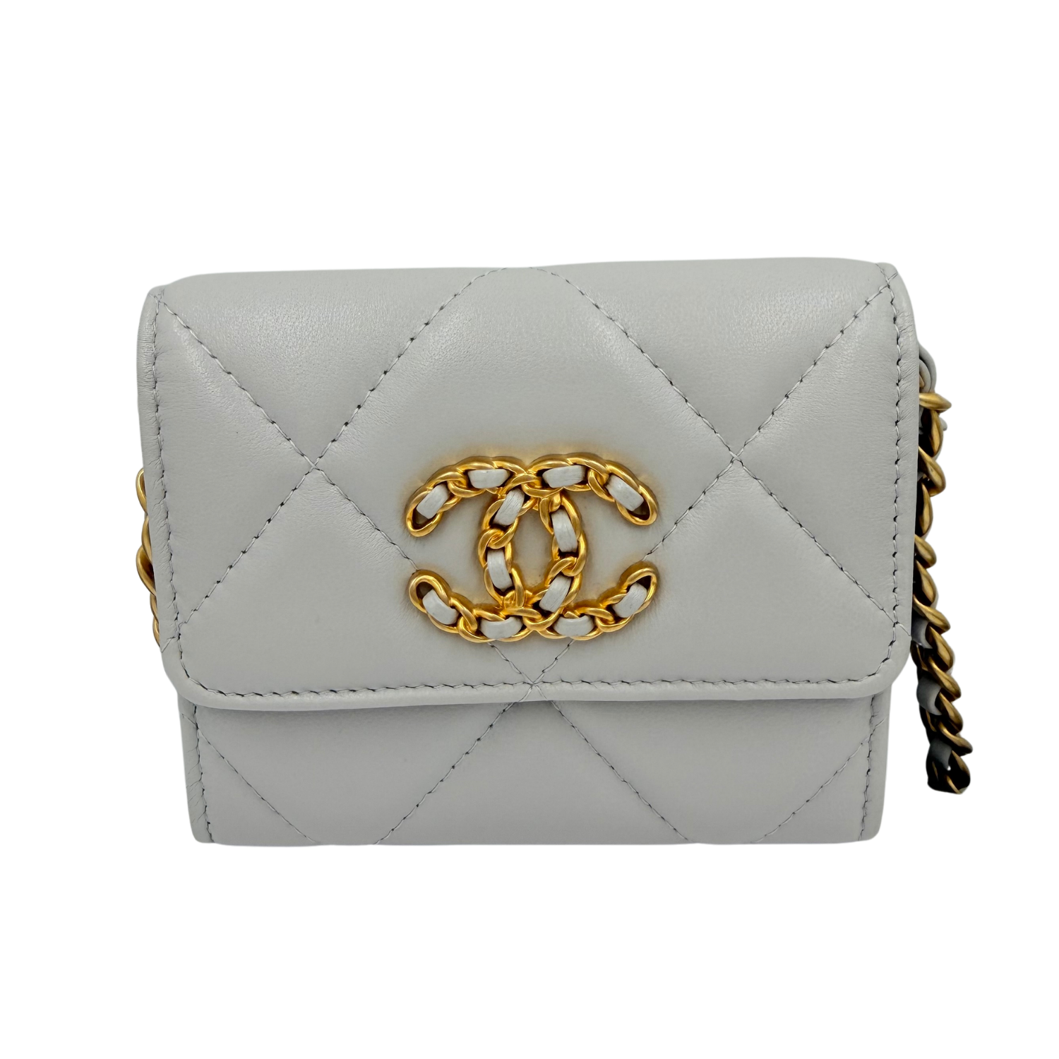 Chanel Mini Chanel 19 Wallet on Chain Light Gray