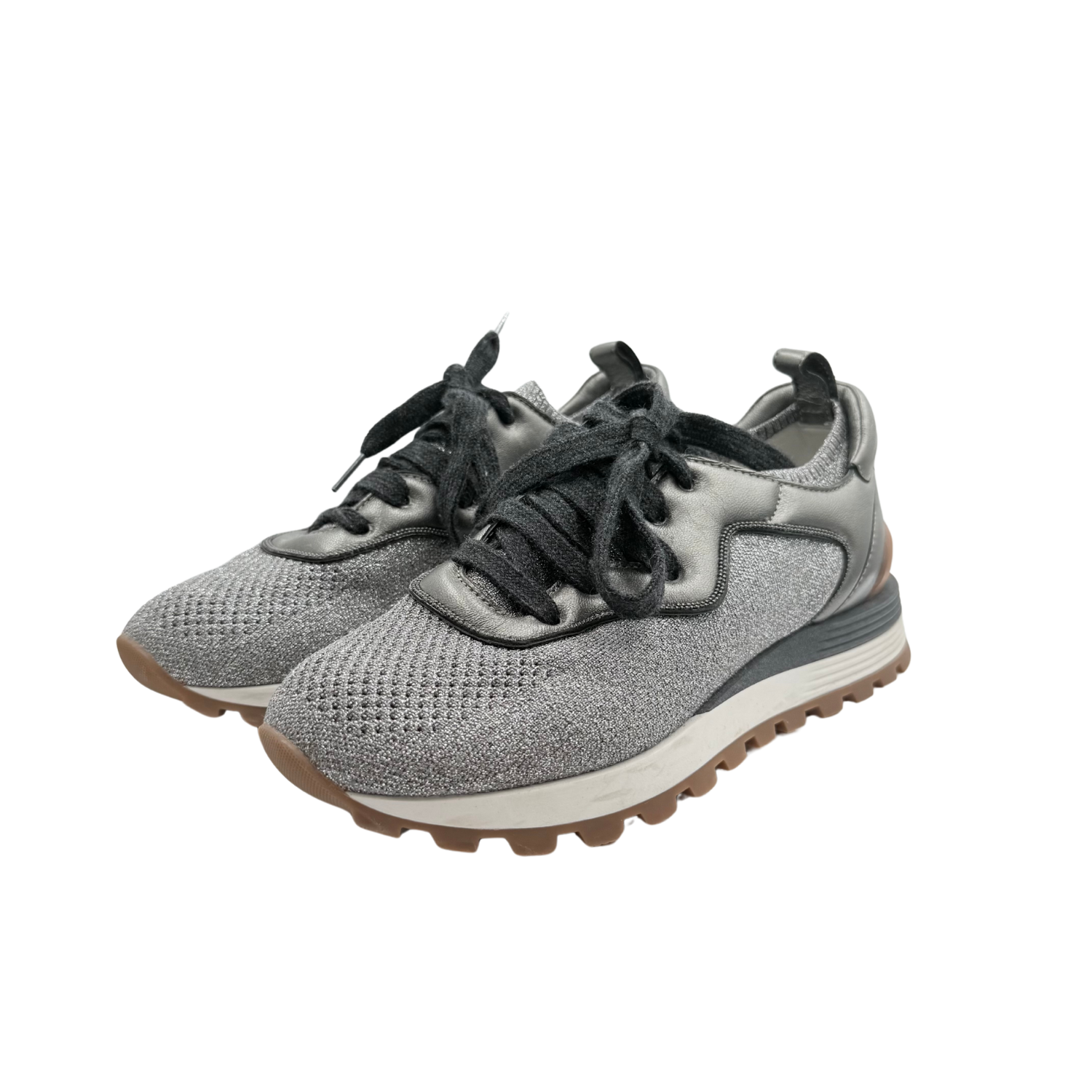 Brunello Cucinelli Glitter-Knit Sneakers