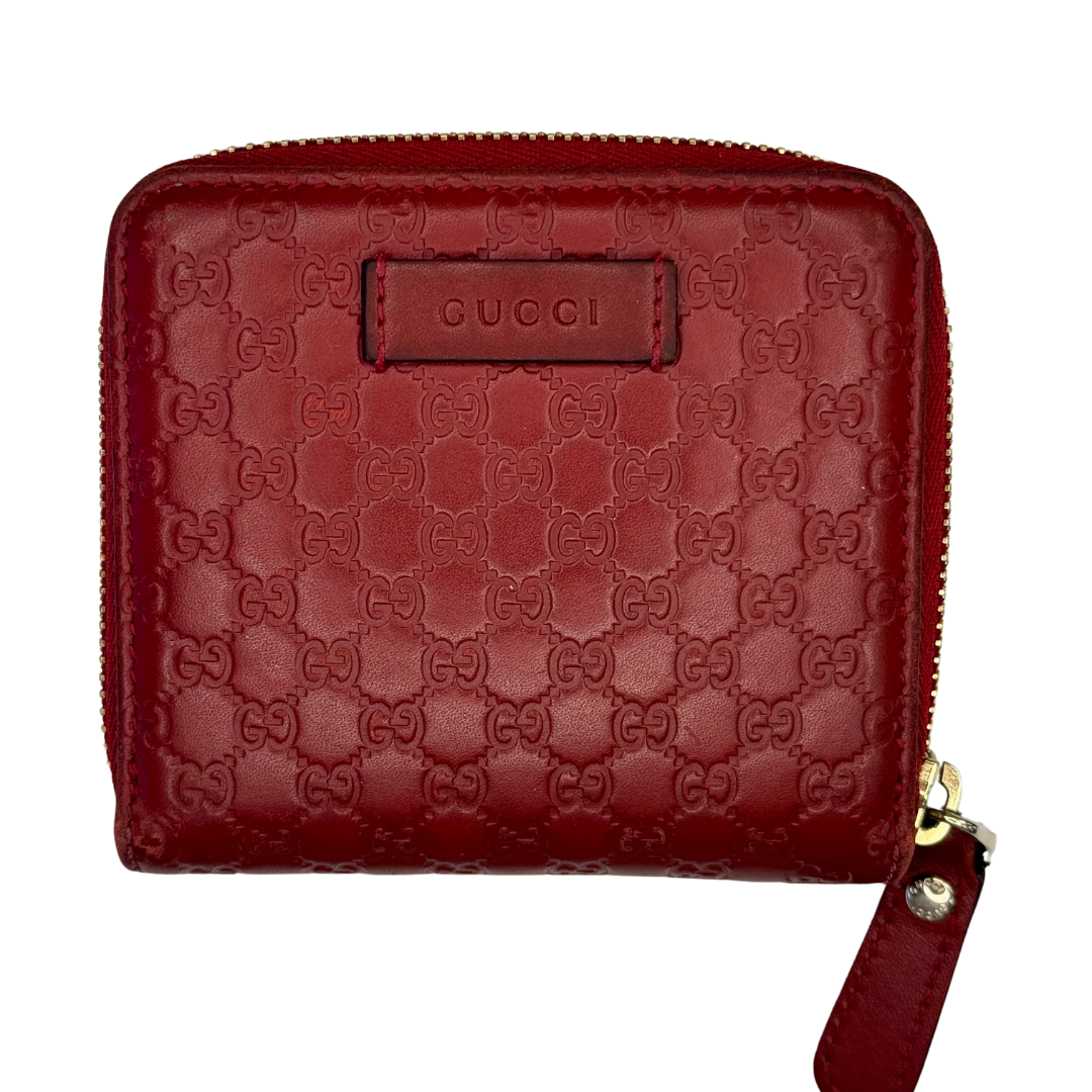 Gucci Microguccissima Red Leather Wallet